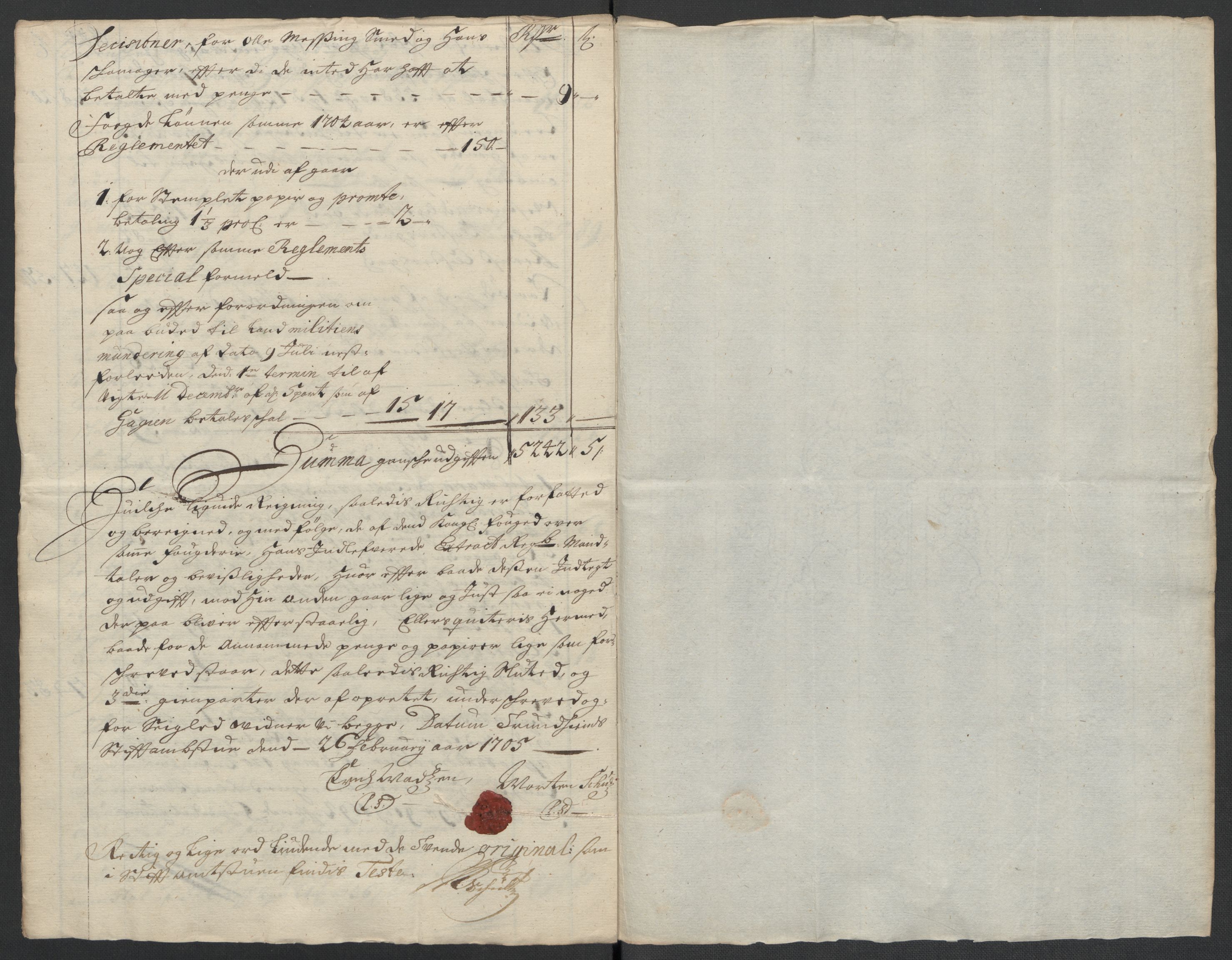 Rentekammeret inntil 1814, Reviderte regnskaper, Fogderegnskap, RA/EA-4092/R55/L3656: Fogderegnskap Romsdal, 1703-1705, p. 166