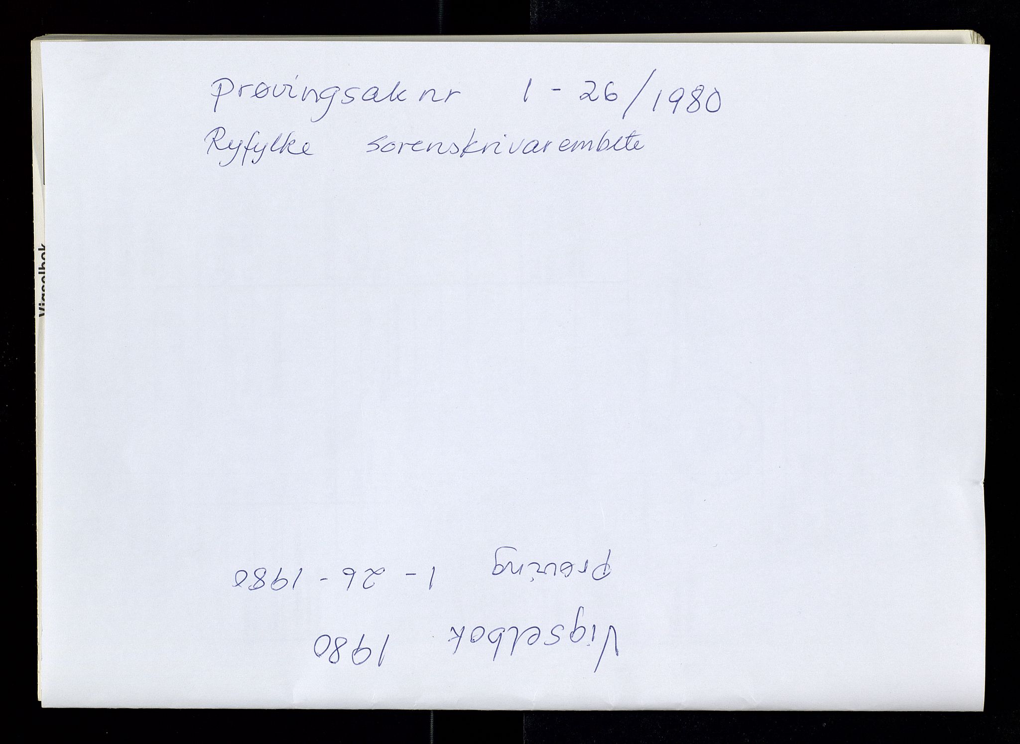 Ryfylke tingrett, AV/SAST-A-100055/003/I/Id/L0002: Lysningssak 1-8/1970, Vigselbok sak 1 - 26/1980, 1970-1980