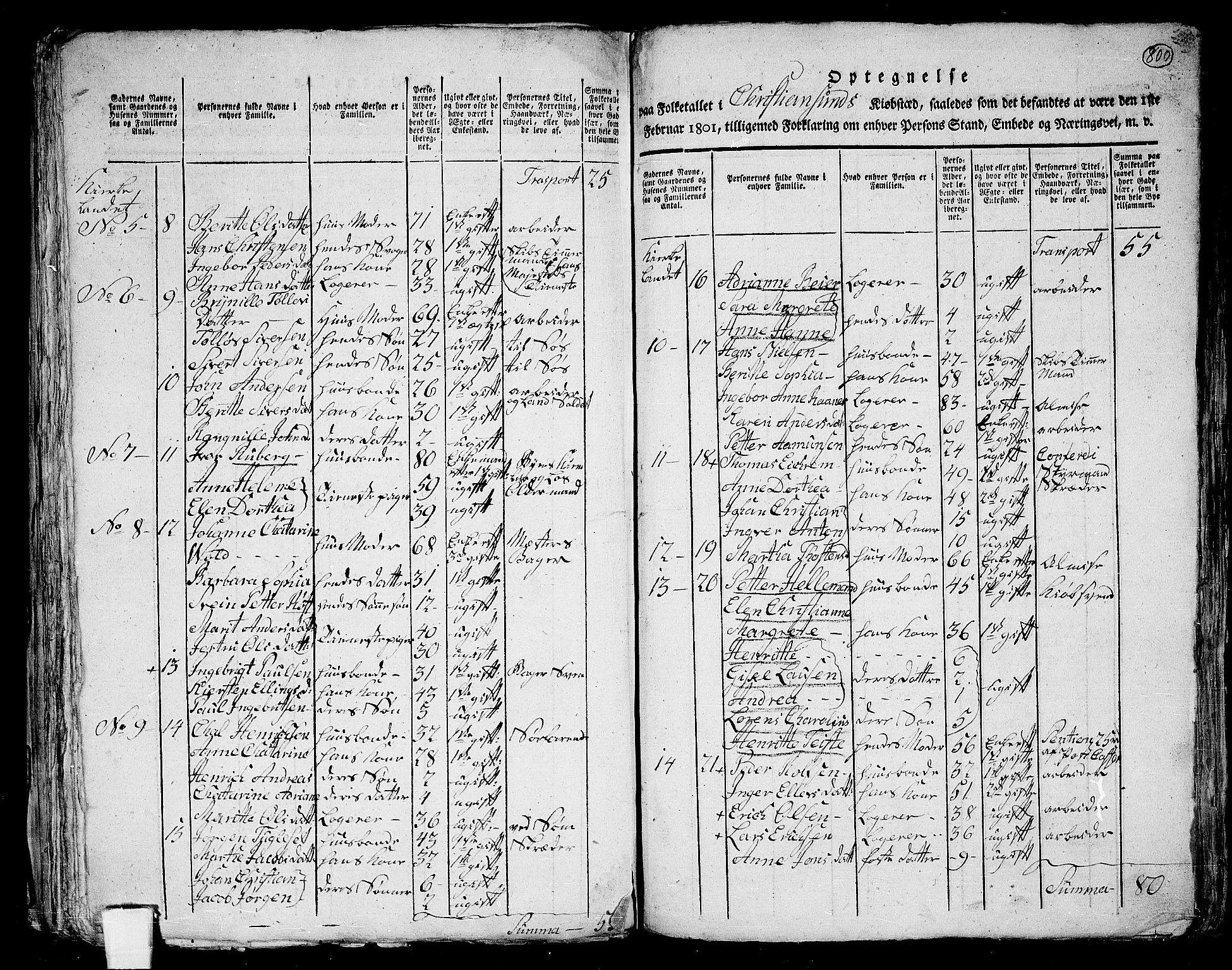 RA, 1801 census for 1553P Kvernes, 1801, p. 799b-800a
