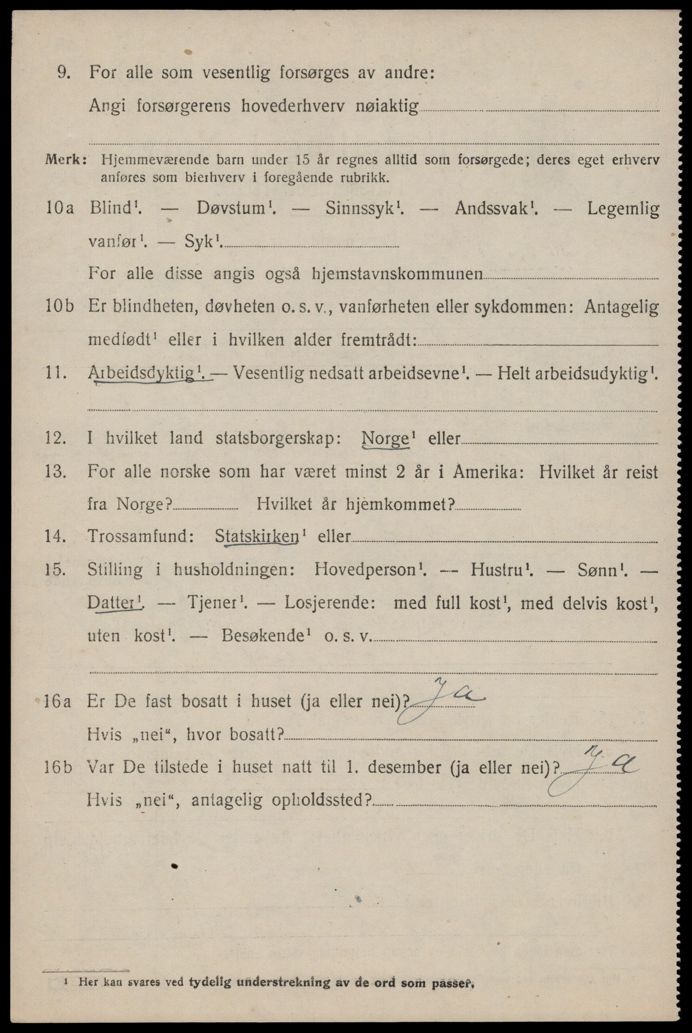 SAST, 1920 census for Nedstrand, 1920, p. 2272