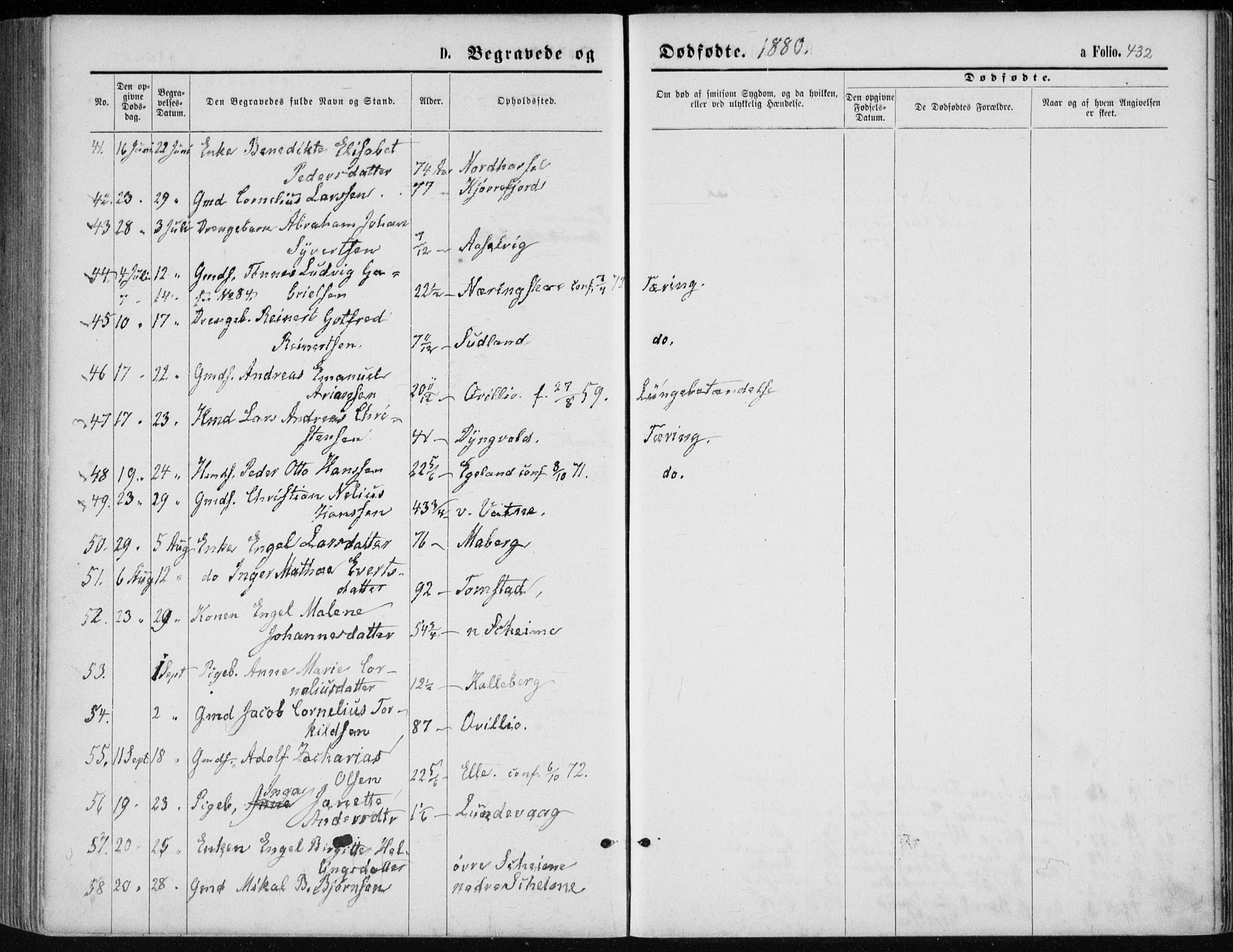 Lista sokneprestkontor, AV/SAK-1111-0027/F/Fb/L0004: Parish register (copy) no. B 4, 1877-1891, p. 432