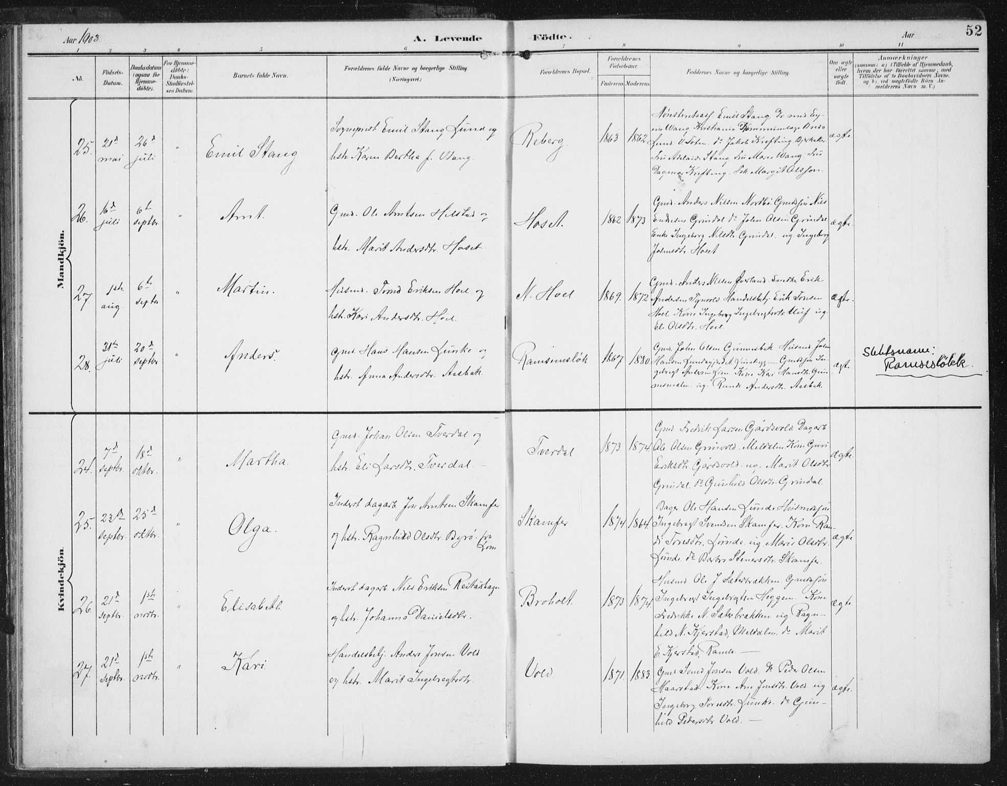 Ministerialprotokoller, klokkerbøker og fødselsregistre - Sør-Trøndelag, SAT/A-1456/674/L0872: Parish register (official) no. 674A04, 1897-1907, p. 52