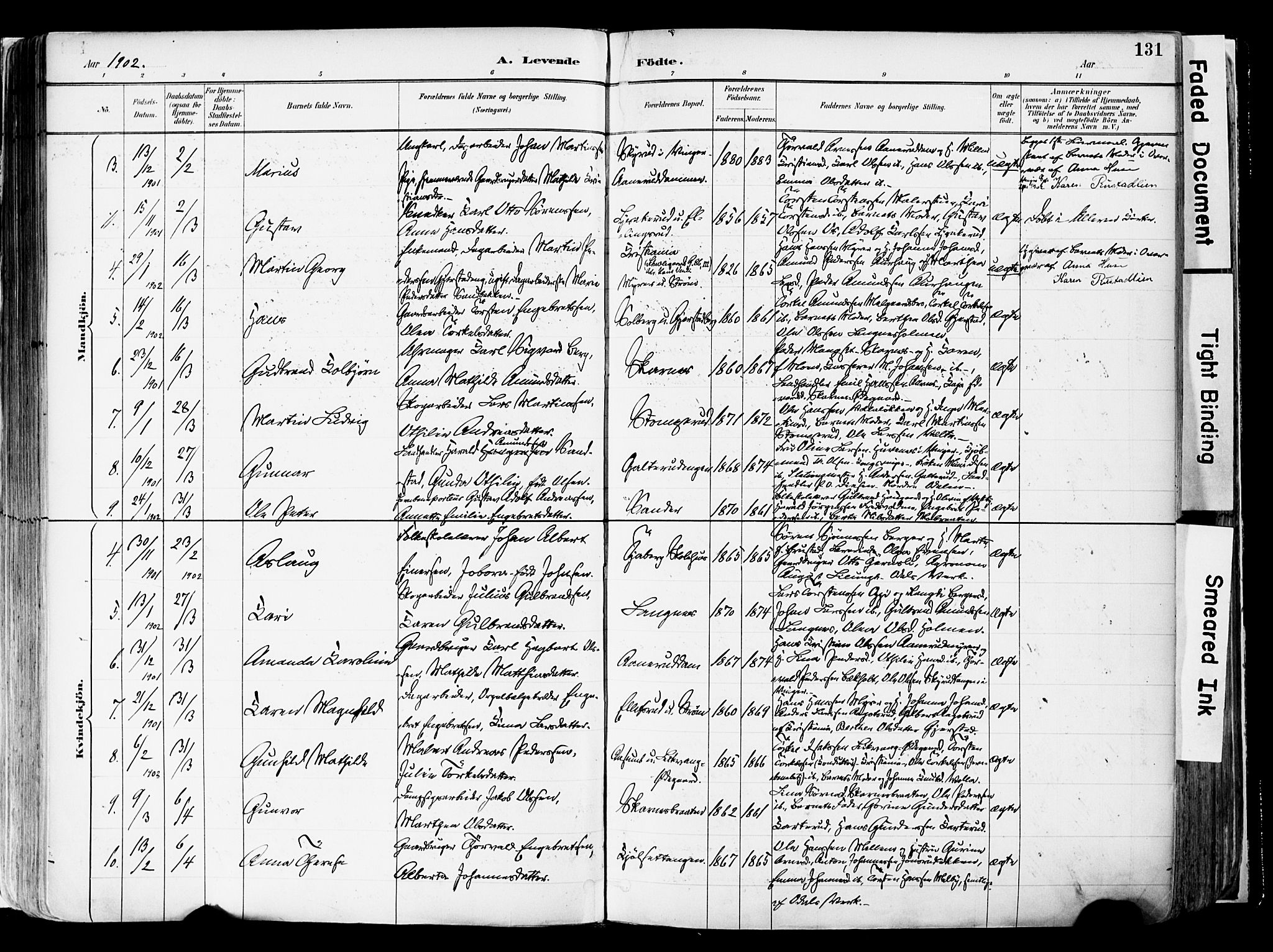 Sør-Odal prestekontor, SAH/PREST-030/H/Ha/Haa/L0006: Parish register (official) no. 6, 1886-1931, p. 131