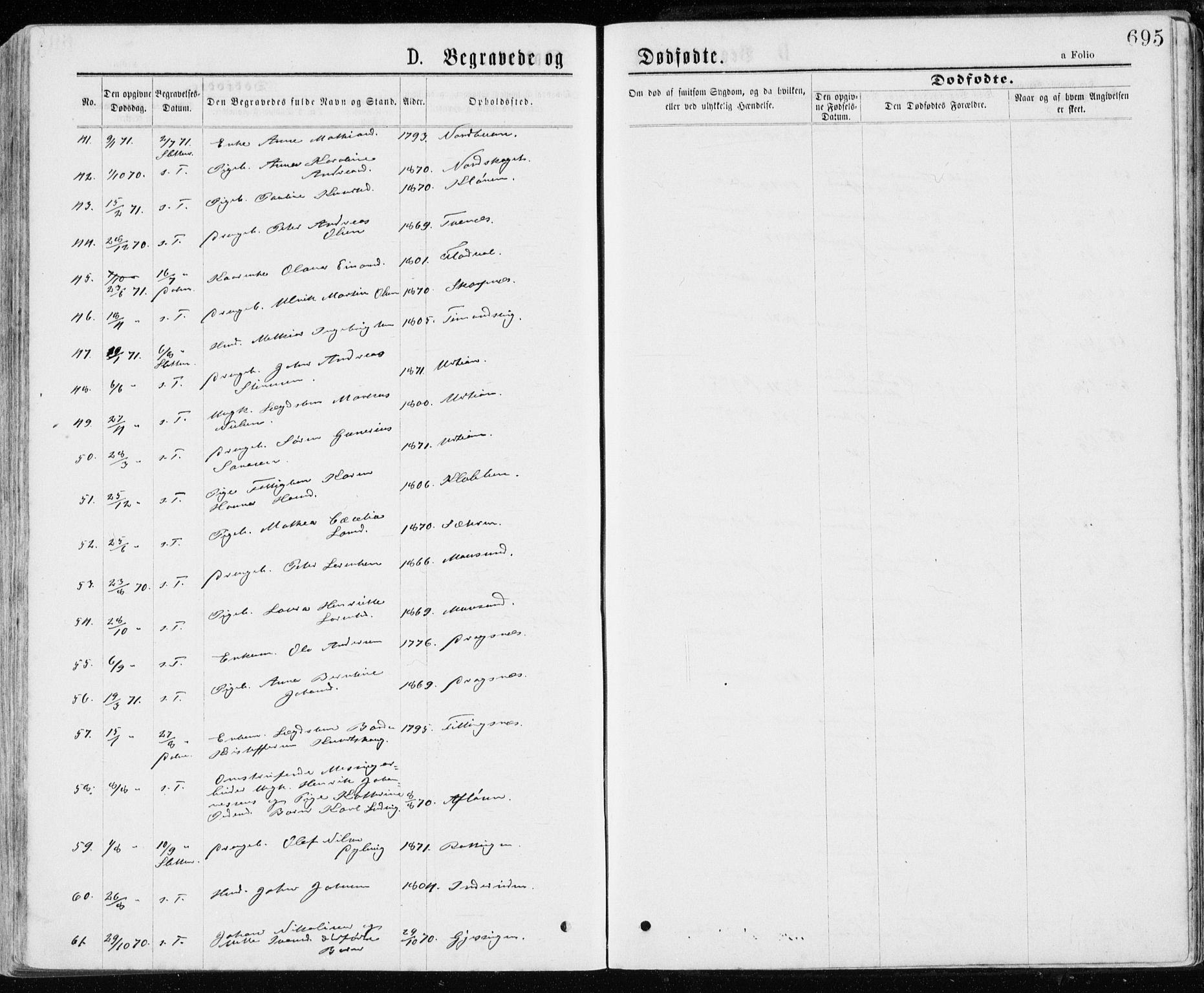 Ministerialprotokoller, klokkerbøker og fødselsregistre - Sør-Trøndelag, SAT/A-1456/640/L0576: Parish register (official) no. 640A01, 1846-1876, p. 695