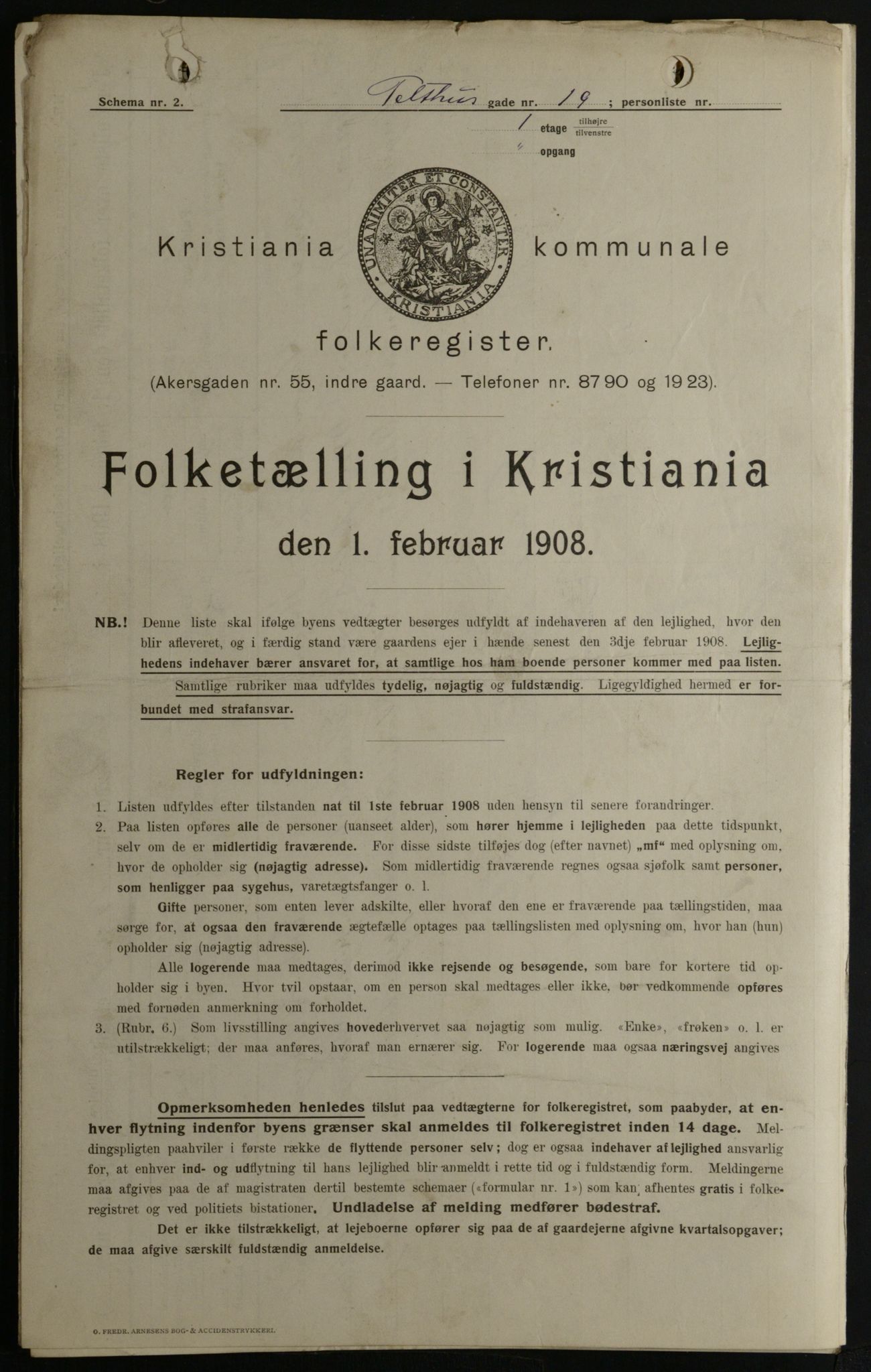 OBA, Municipal Census 1908 for Kristiania, 1908, p. 96760