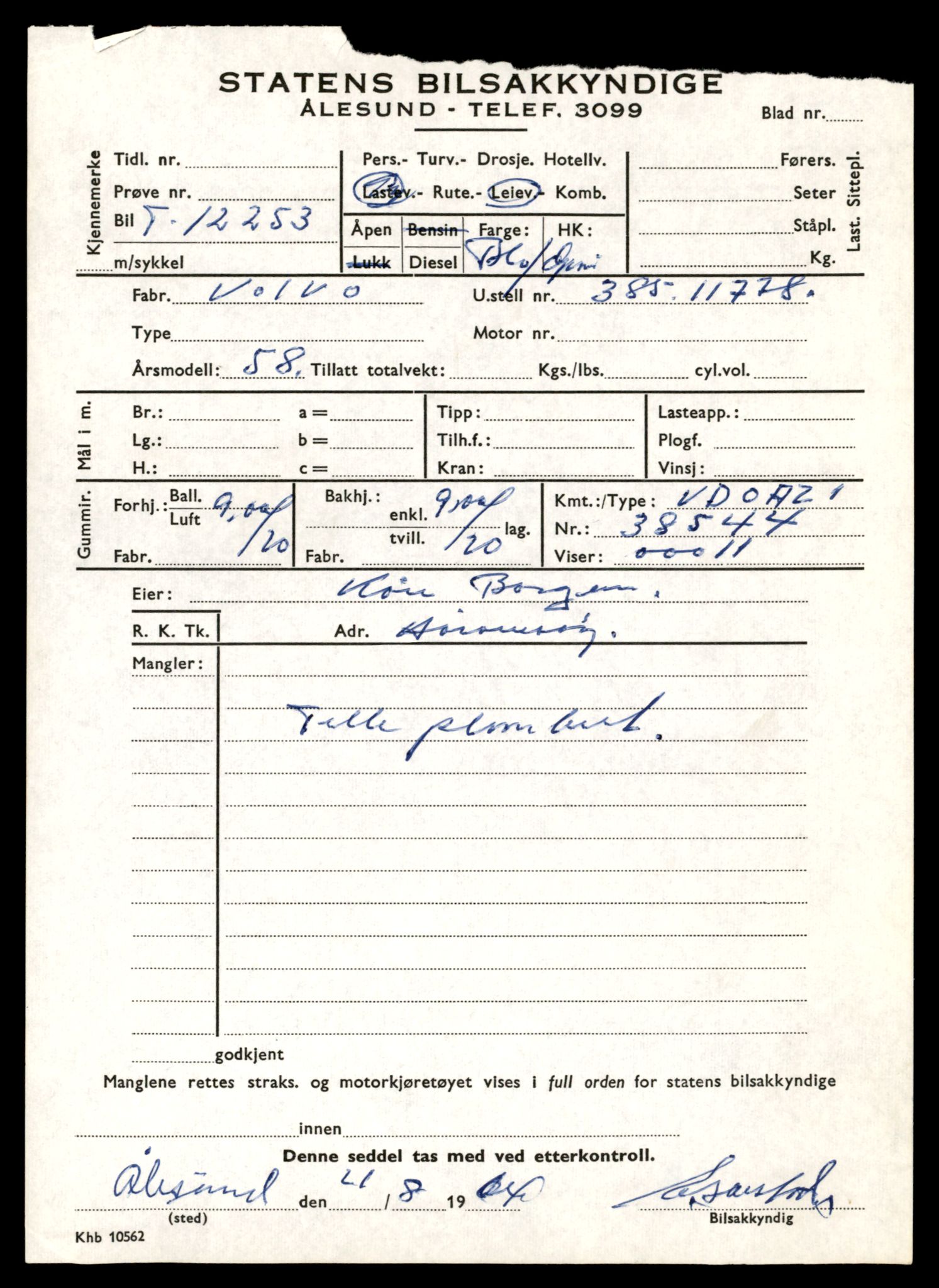 Møre og Romsdal vegkontor - Ålesund trafikkstasjon, AV/SAT-A-4099/F/Fe/L0032: Registreringskort for kjøretøy T 11997 - T 12149, 1927-1998, p. 1921