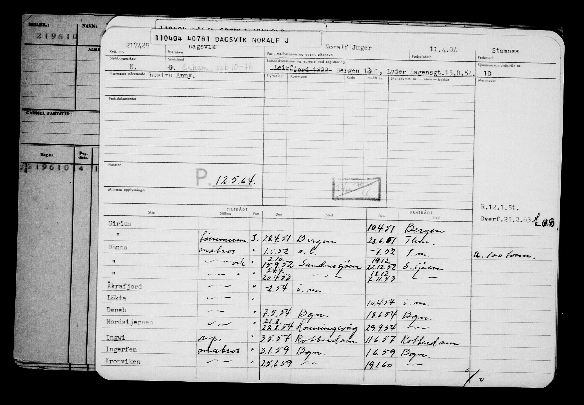 Direktoratet for sjømenn, AV/RA-S-3545/G/Gb/L0053: Hovedkort, 1904, p. 97