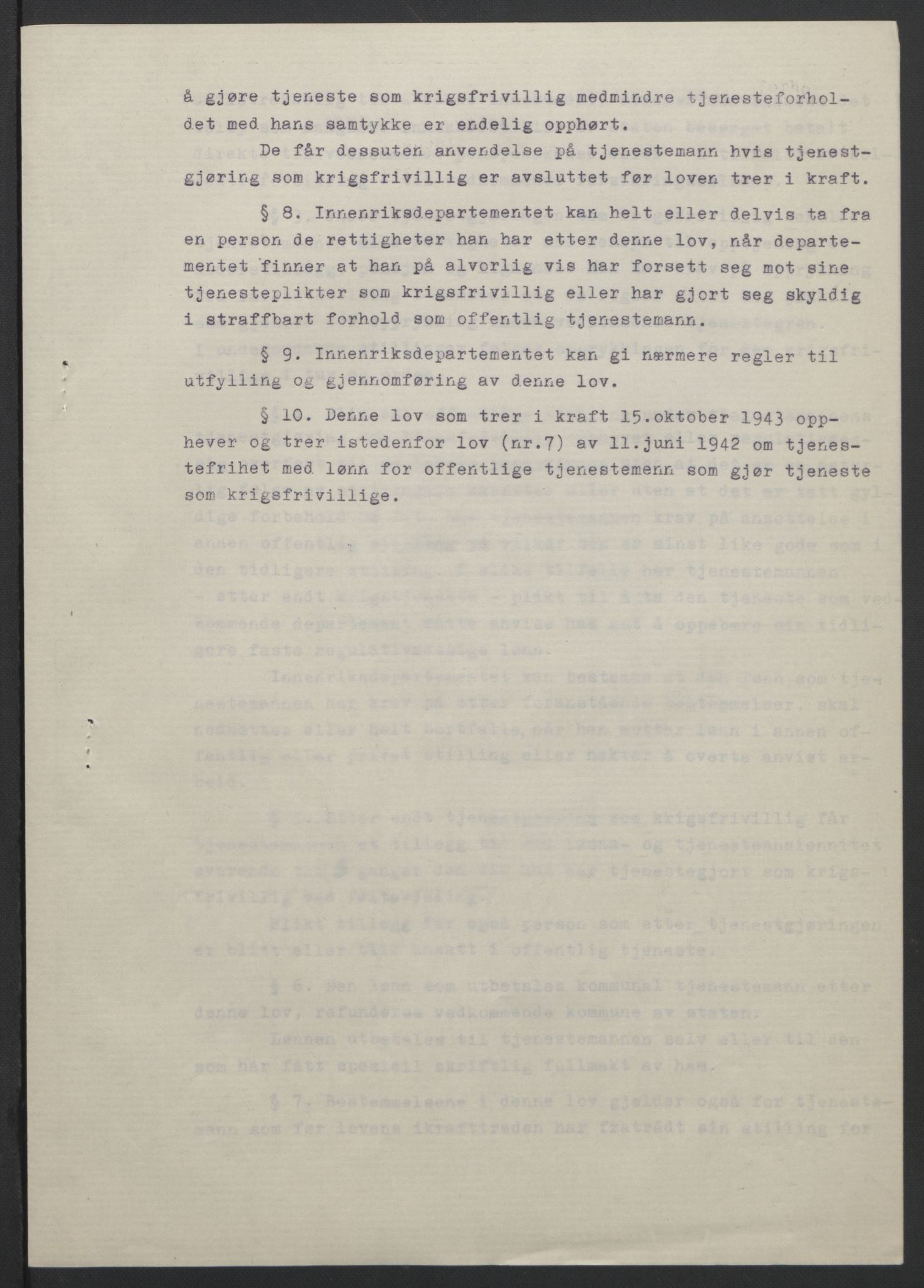 NS-administrasjonen 1940-1945 (Statsrådsekretariatet, de kommisariske statsråder mm), AV/RA-S-4279/D/Db/L0099: Lover, 1943, p. 636