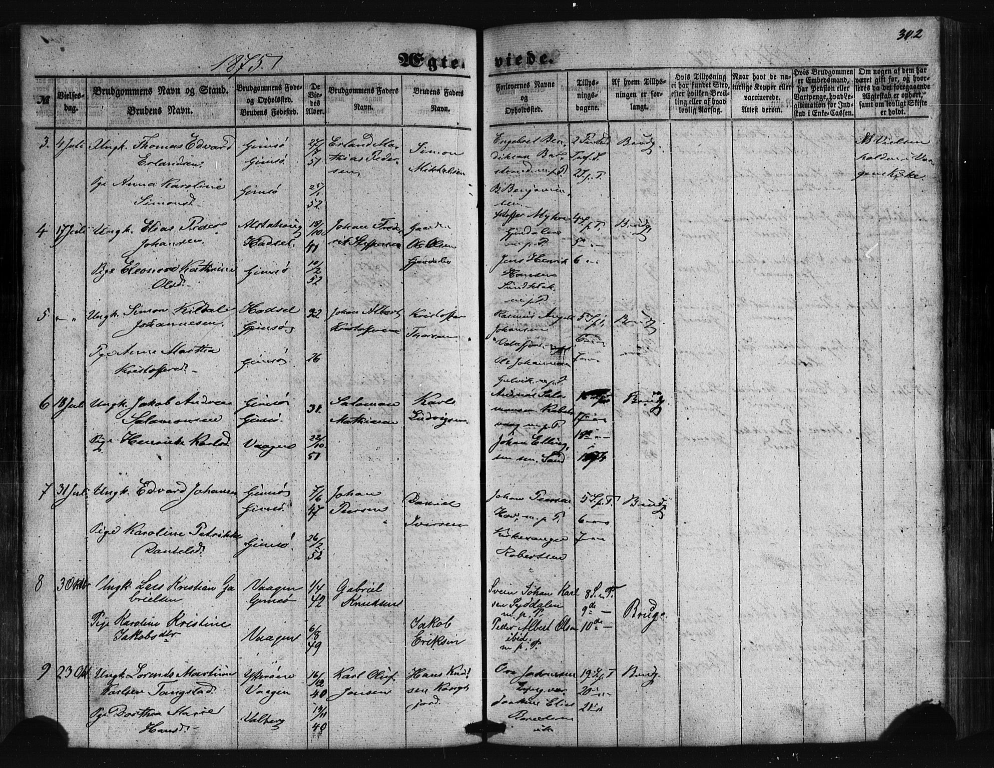 Ministerialprotokoller, klokkerbøker og fødselsregistre - Nordland, AV/SAT-A-1459/876/L1095: Parish register (official) no. 876A01, 1863-1885, p. 302