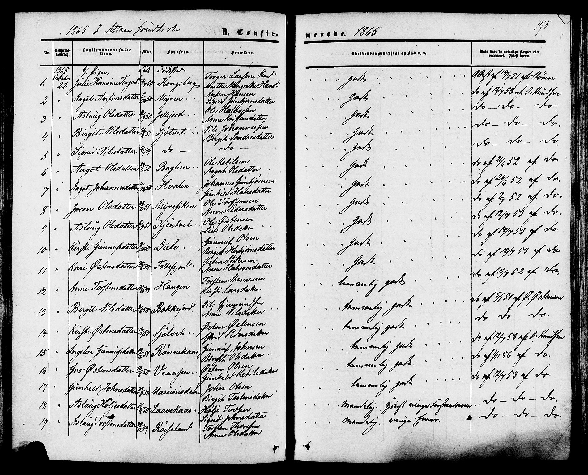 Tinn kirkebøker, SAKO/A-308/F/Fa/L0006: Parish register (official) no. I 6, 1857-1878, p. 175