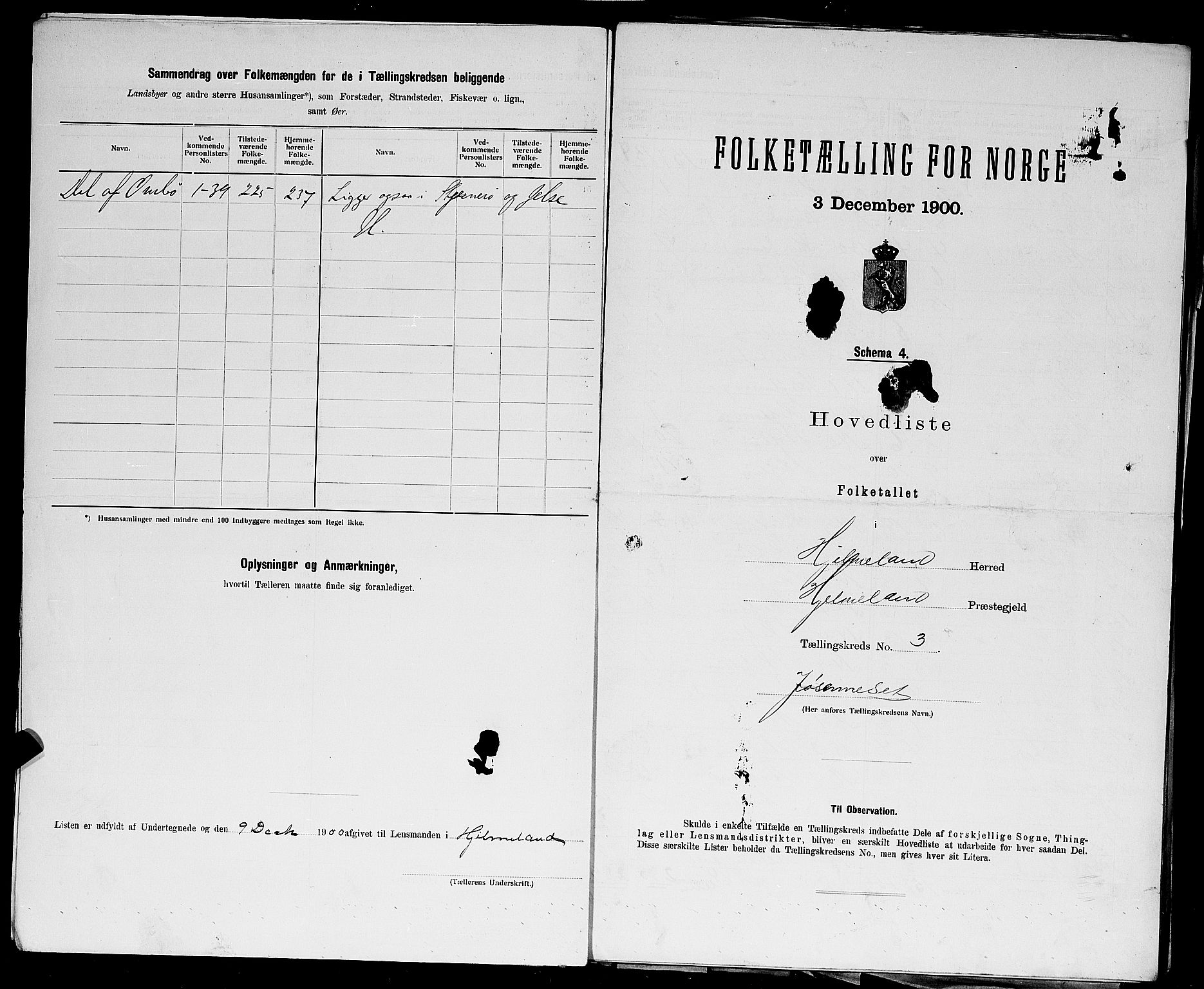 SAST, 1900 census for Hjelmeland, 1900, p. 23