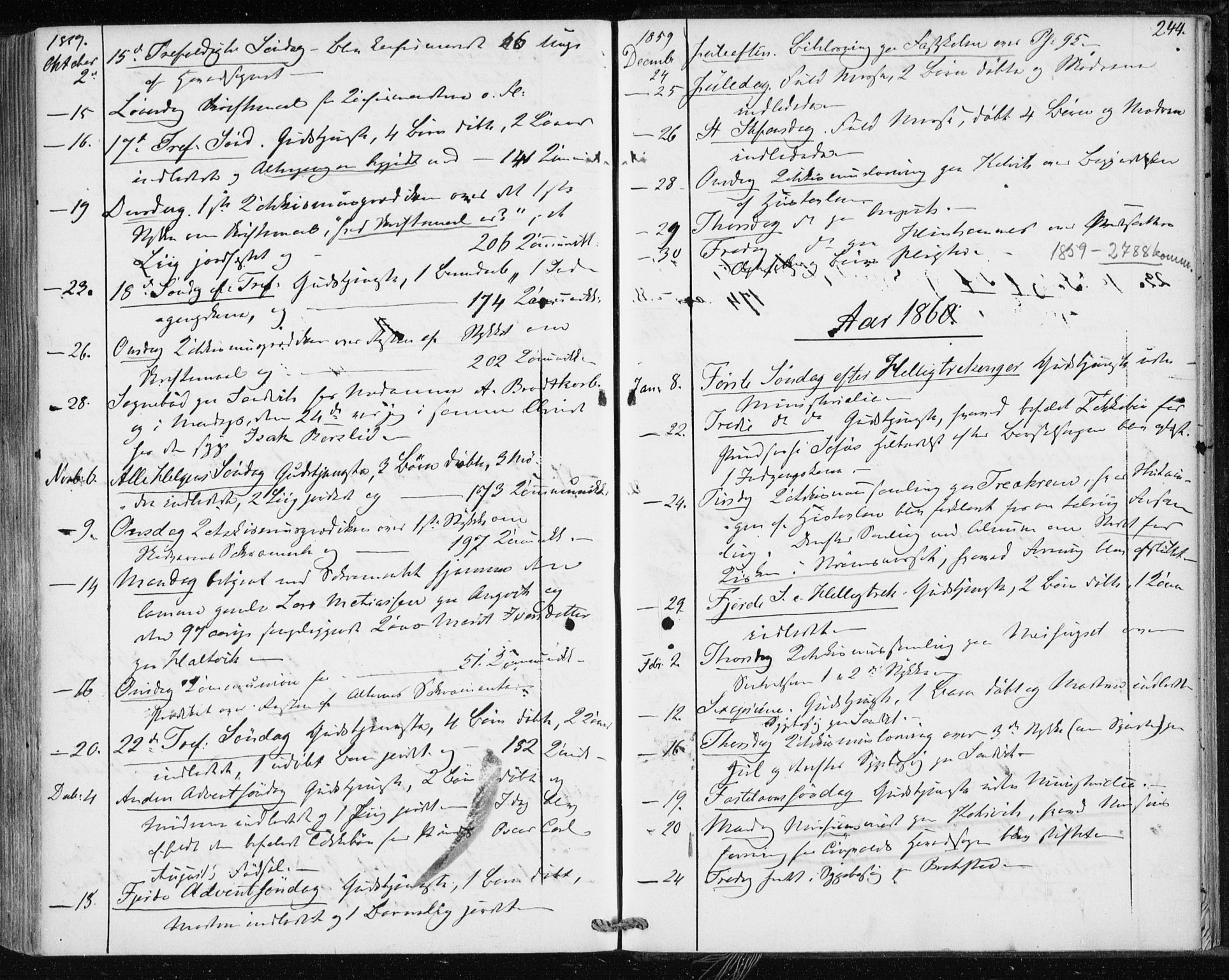 Ministerialprotokoller, klokkerbøker og fødselsregistre - Møre og Romsdal, SAT/A-1454/586/L0985: Parish register (official) no. 586A11, 1857-1866, p. 244