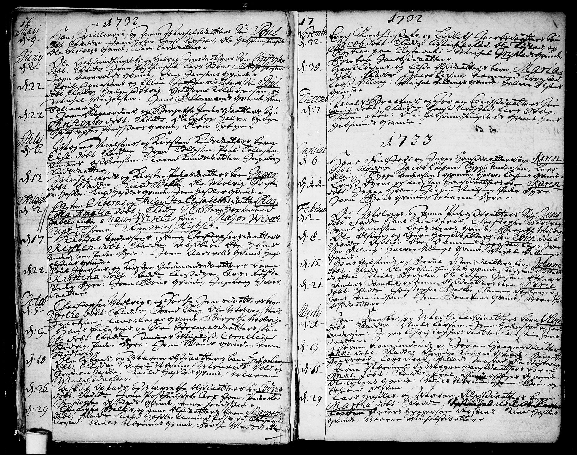 Rygge prestekontor Kirkebøker, SAO/A-10084b/F/Fa/L0001: Parish register (official) no. 1, 1725-1771, p. 16-17