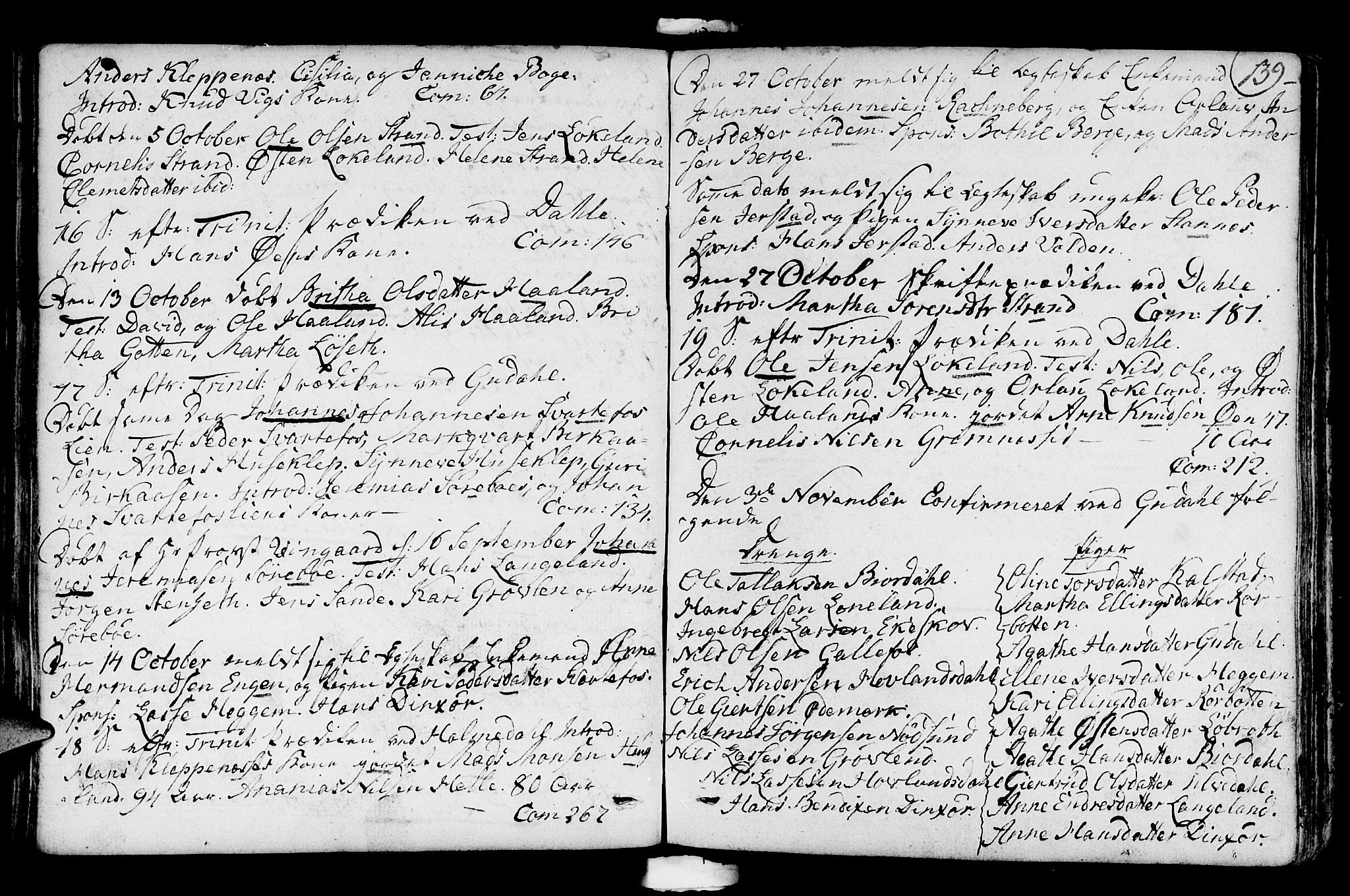 Fjaler sokneprestembete, AV/SAB-A-79801/H/Haa/Haaa/L0003: Parish register (official) no. A 3, 1799-1814, p. 139