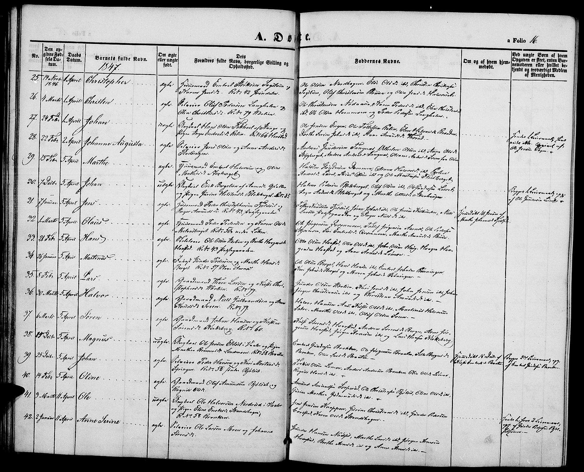 Elverum prestekontor, AV/SAH-PREST-044/H/Ha/Hab/L0002: Parish register (copy) no. 2, 1845-1855, p. 16