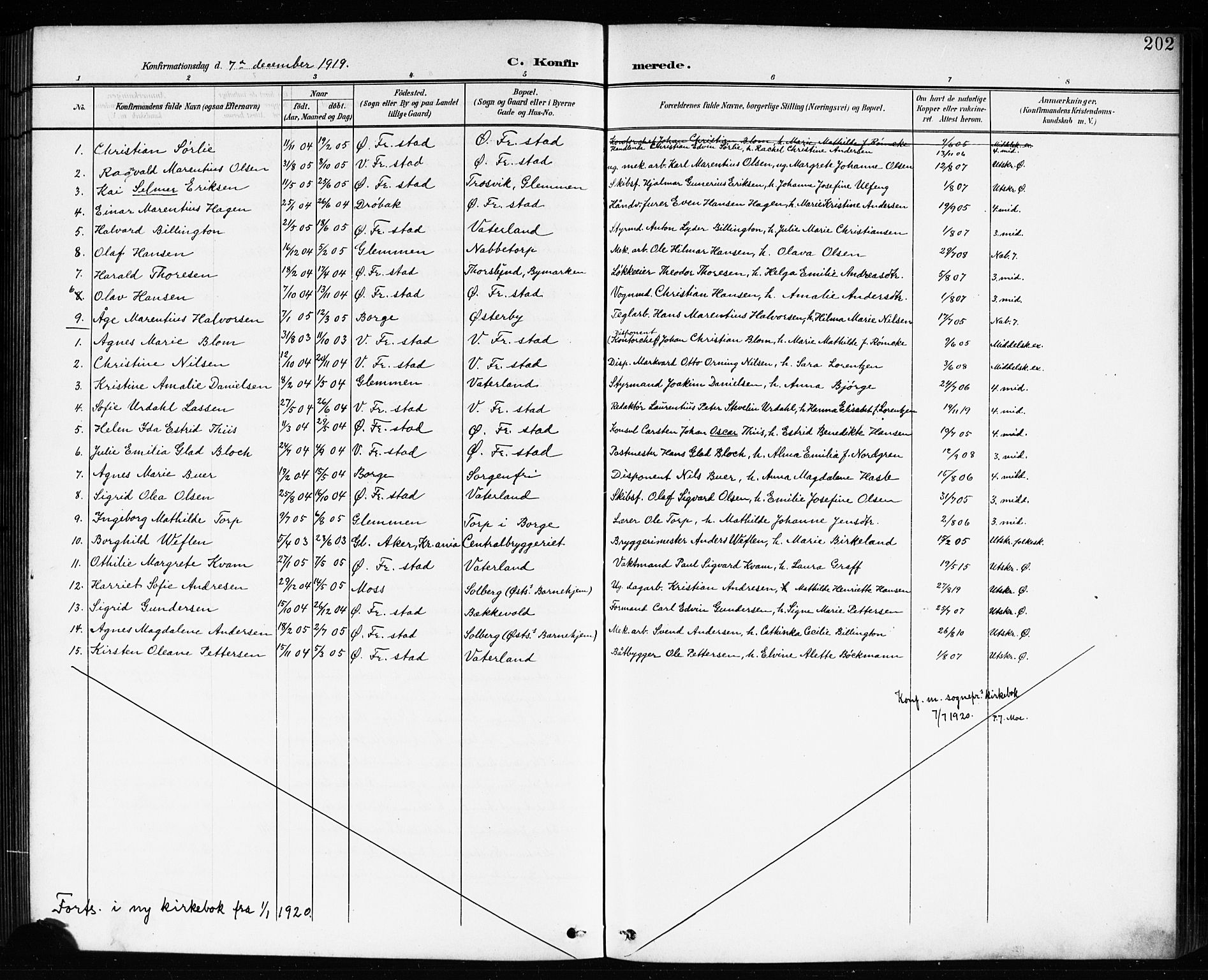 Østre Fredrikstad prestekontor Kirkebøker, AV/SAO-A-10907/G/Ga/L0002: Parish register (copy) no. 2, 1900-1919, p. 202