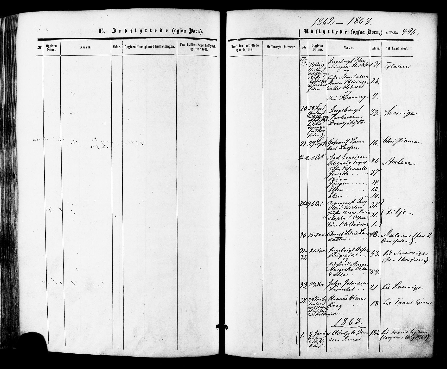 Ministerialprotokoller, klokkerbøker og fødselsregistre - Sør-Trøndelag, SAT/A-1456/681/L0932: Parish register (official) no. 681A10, 1860-1878, p. 496