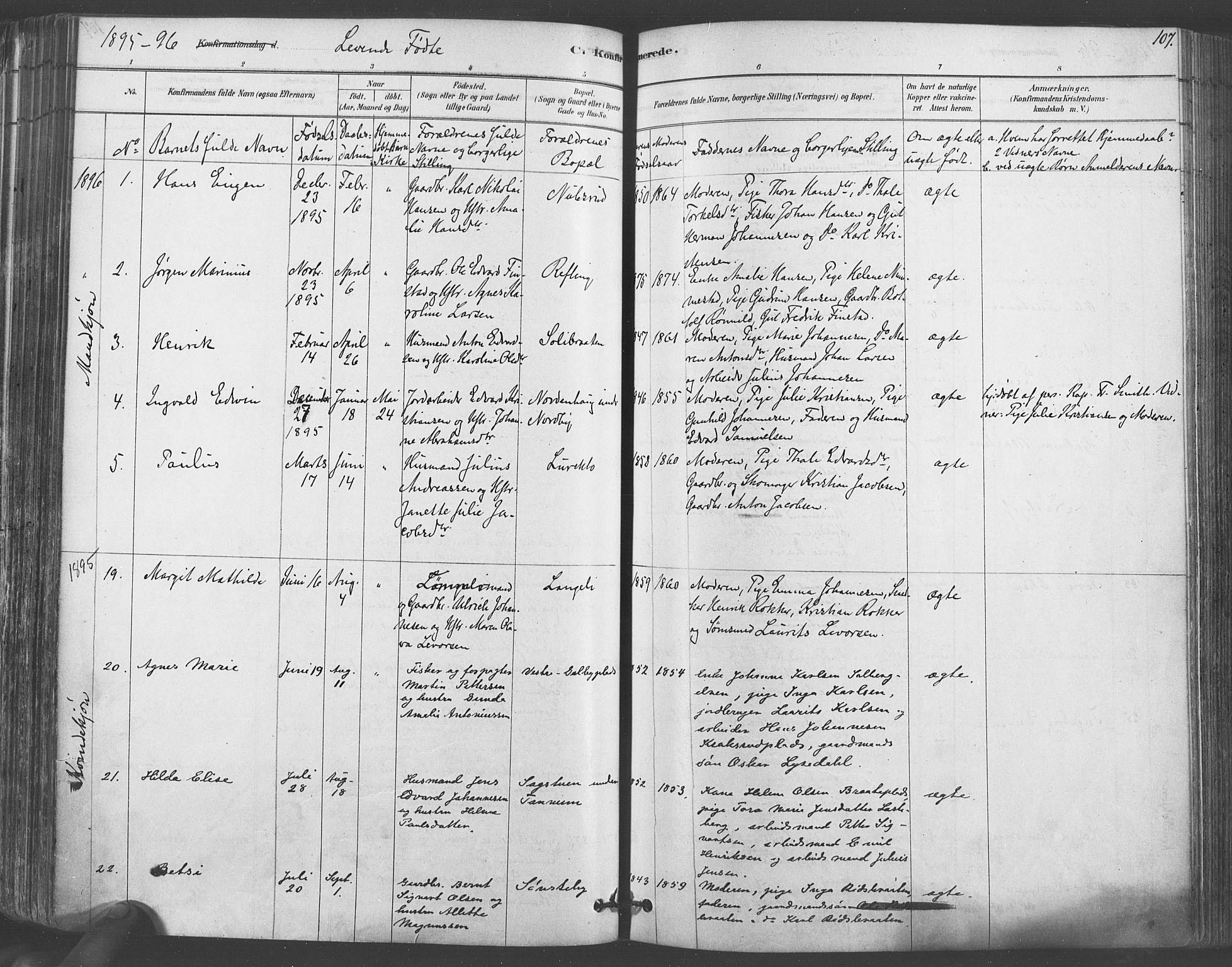 Vestby prestekontor Kirkebøker, SAO/A-10893/F/Fa/L0009: Parish register (official) no. I 9, 1878-1900, p. 107