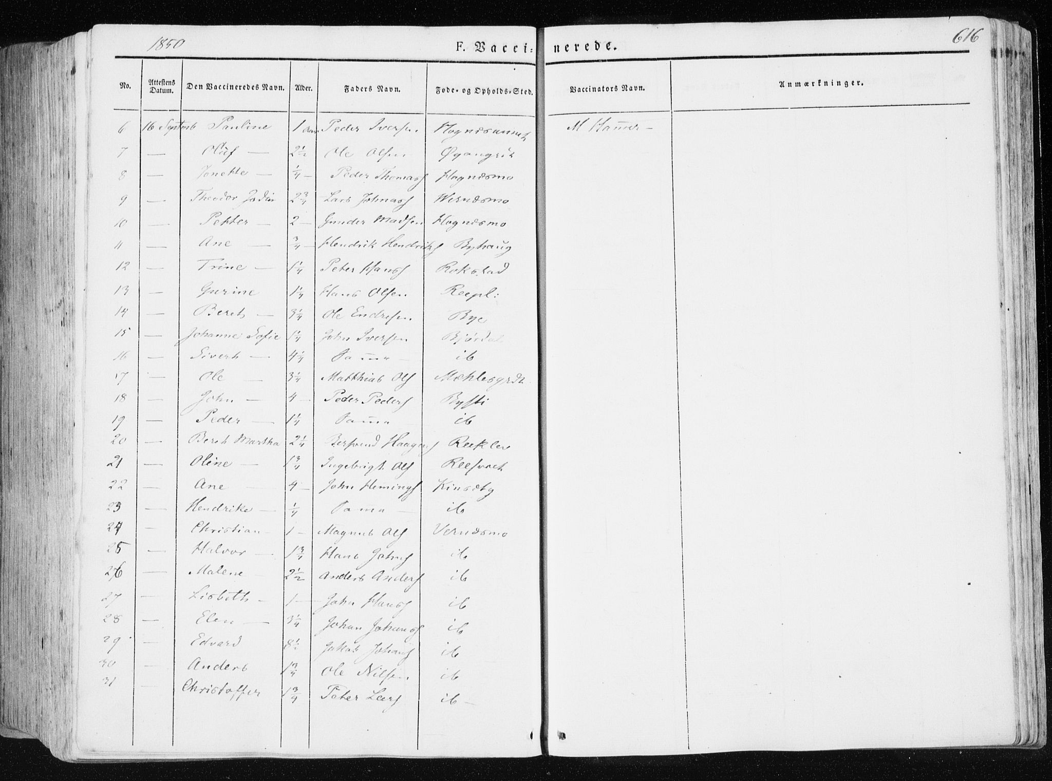 Ministerialprotokoller, klokkerbøker og fødselsregistre - Nord-Trøndelag, SAT/A-1458/709/L0074: Parish register (official) no. 709A14, 1845-1858, p. 616