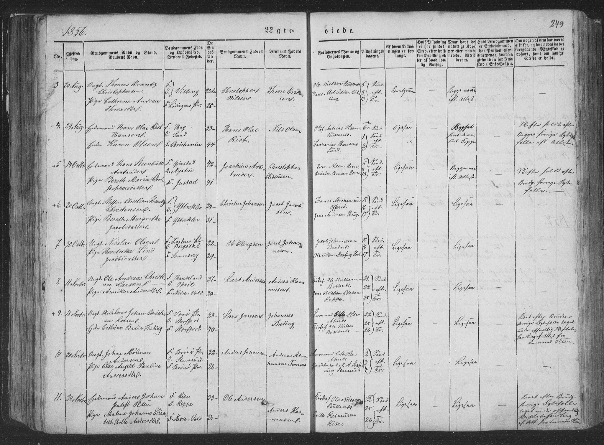 Ministerialprotokoller, klokkerbøker og fødselsregistre - Nordland, AV/SAT-A-1459/881/L1165: Parish register (copy) no. 881C02, 1854-1876, p. 249