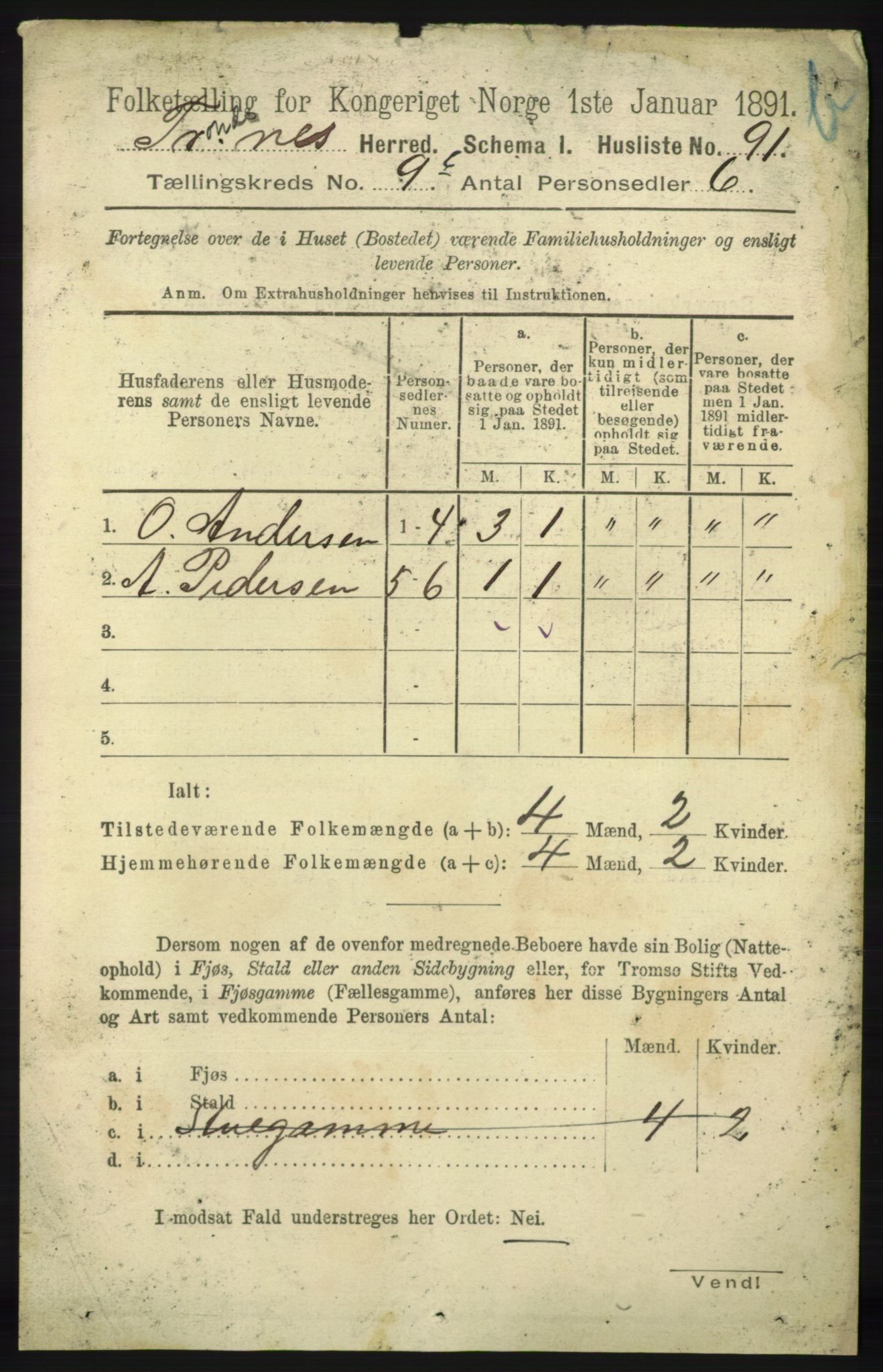 RA, 1891 census for 1914 Trondenes, 1891, p. 7168