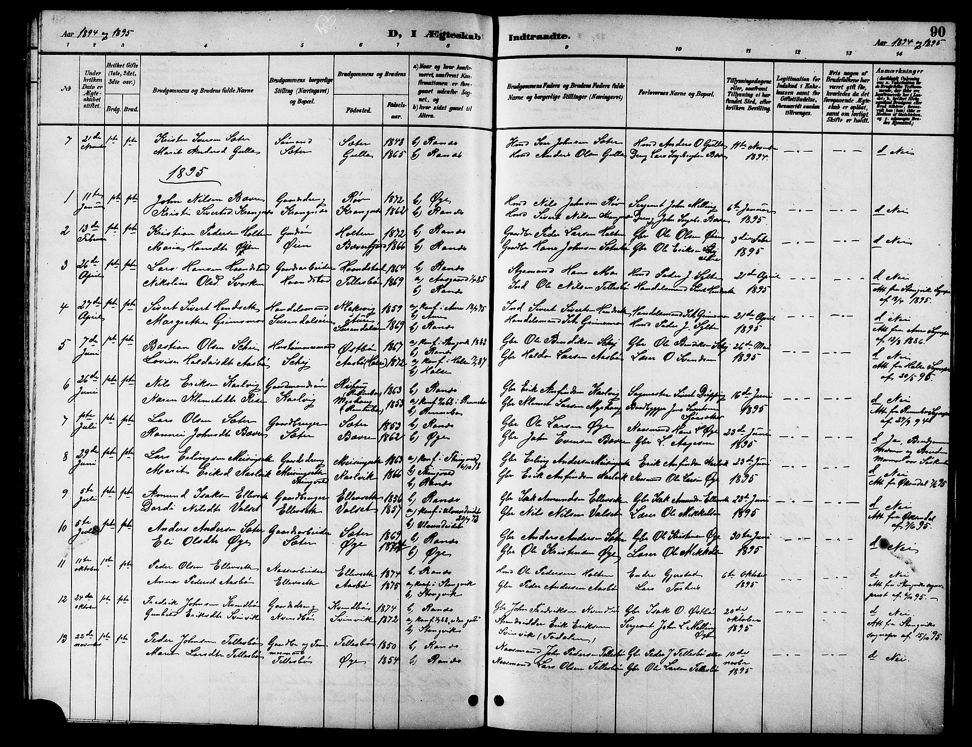 Ministerialprotokoller, klokkerbøker og fødselsregistre - Møre og Romsdal, AV/SAT-A-1454/596/L1058: Parish register (copy) no. 596C01, 1891-1907, p. 90