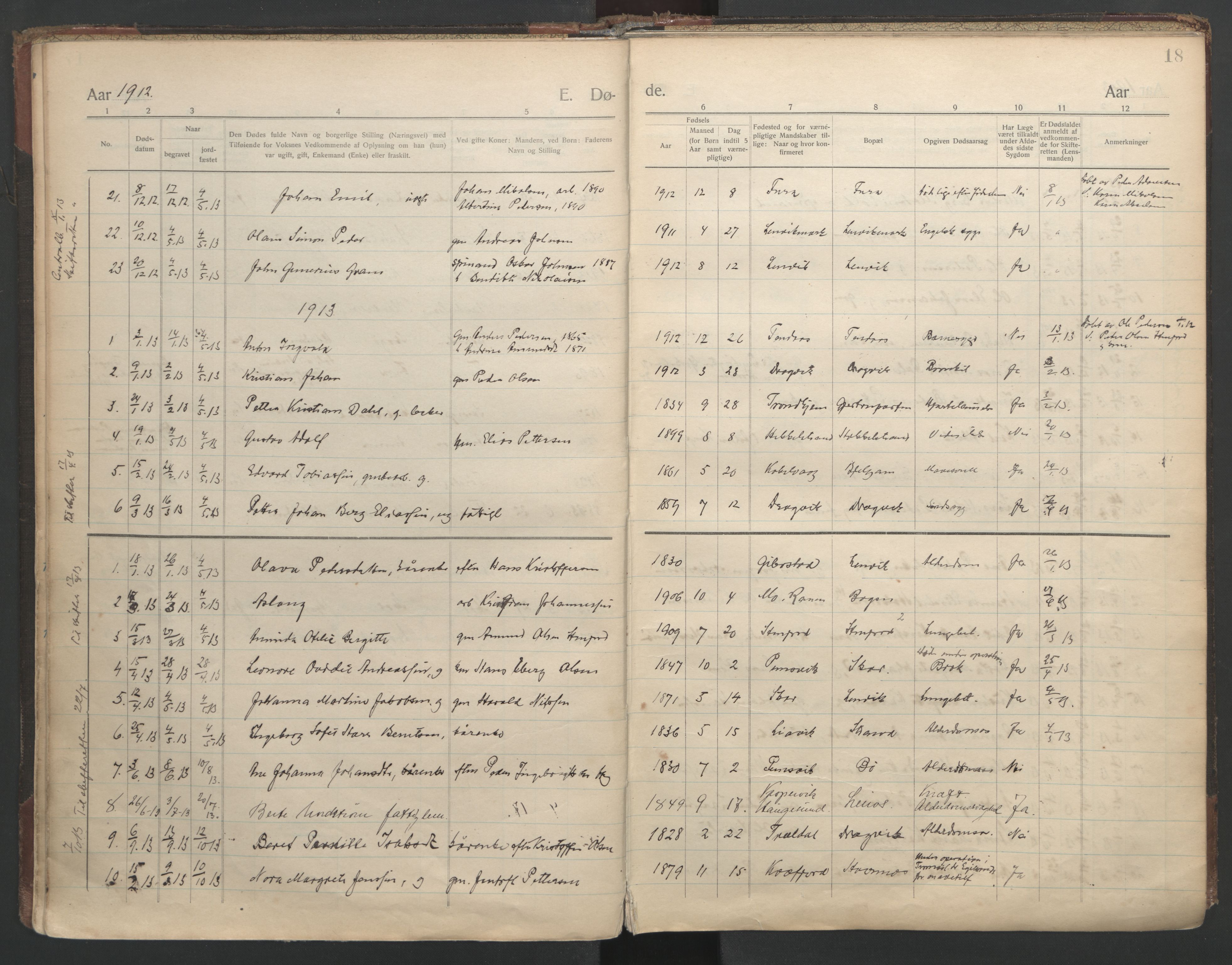 Ministerialprotokoller, klokkerbøker og fødselsregistre - Nordland, AV/SAT-A-1459/863/L0903: Parish register (official) no. 863A15, 1907-1937, p. 18