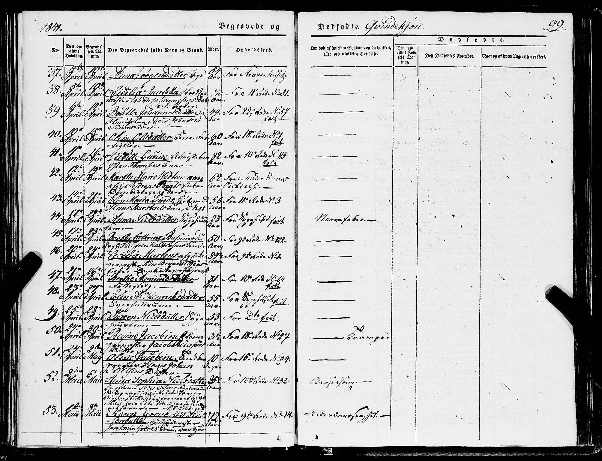Domkirken sokneprestembete, SAB/A-74801/H/Haa/L0040: Parish register (official) no. E 1, 1841-1853, p. 99