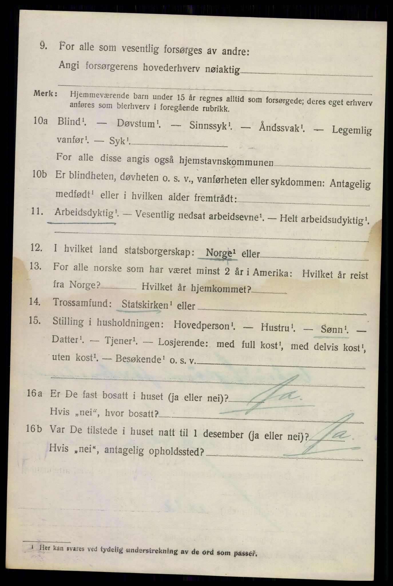 SAKO, 1920 census for Solum, 1920, p. 2975