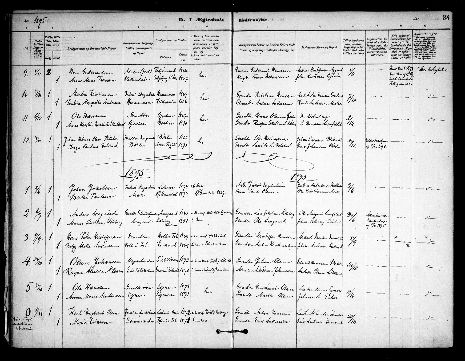 Sørum prestekontor Kirkebøker, SAO/A-10303/F/Fa/L0008: Parish register (official) no. I 8, 1878-1914, p. 34
