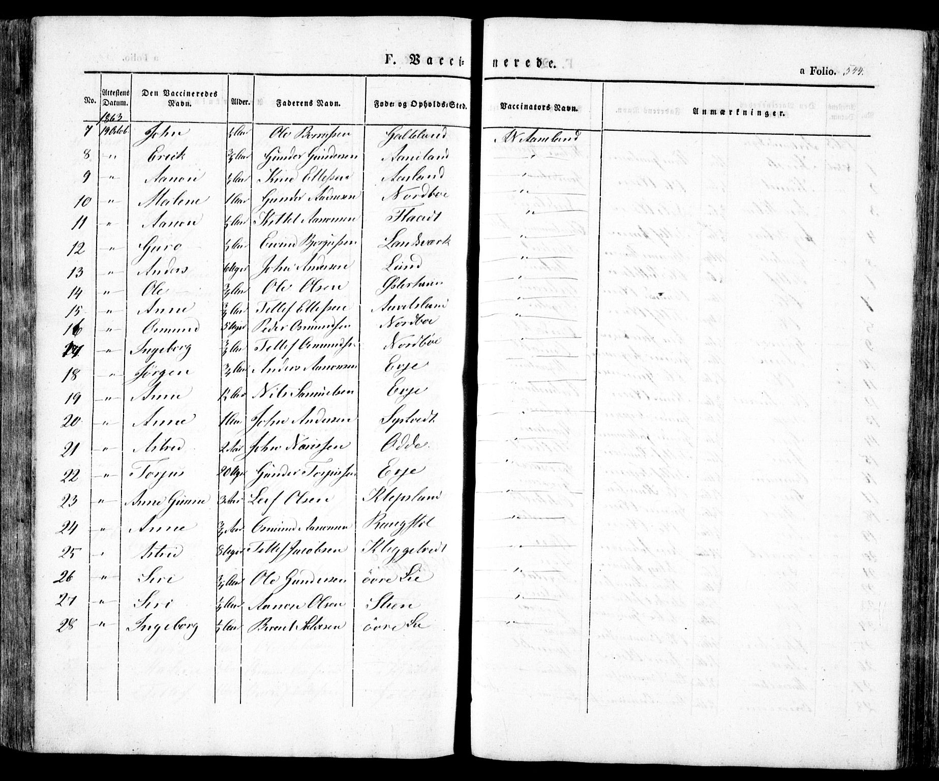 Evje sokneprestkontor, AV/SAK-1111-0008/F/Fa/Faa/L0005: Parish register (official) no. A 5, 1843-1865, p. 544