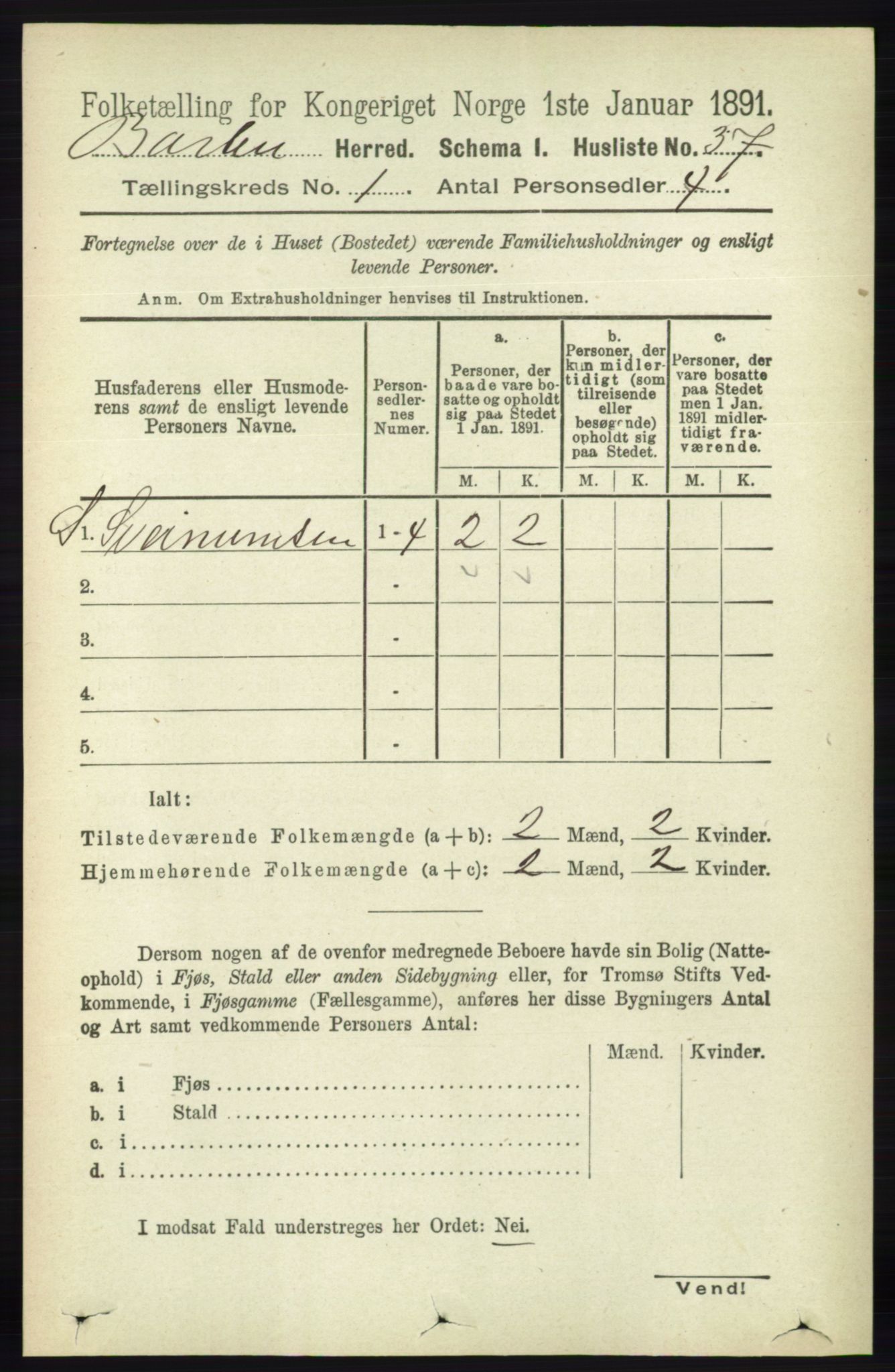 RA, 1891 census for 0990 Barbu, 1891, p. 68