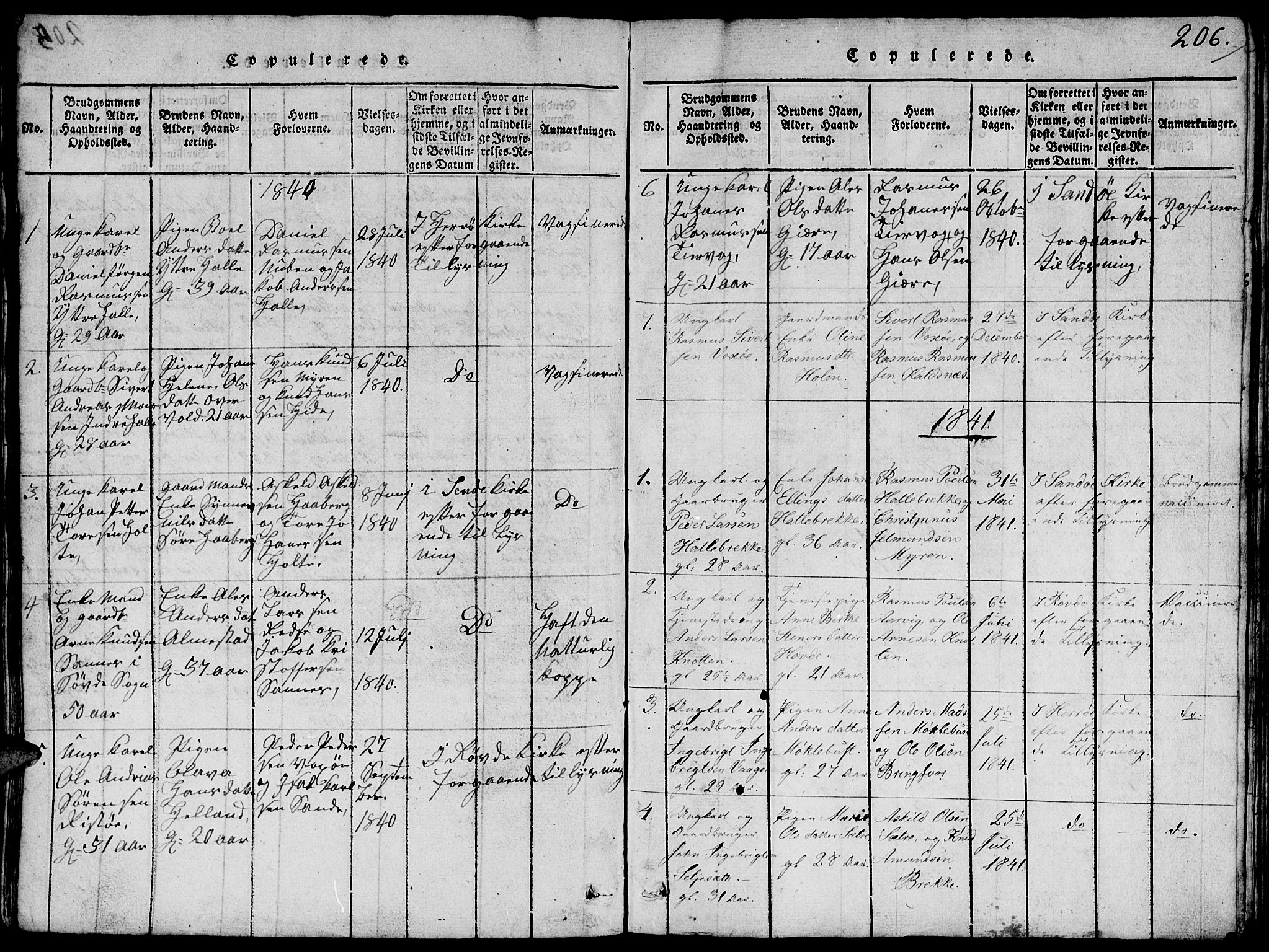 Ministerialprotokoller, klokkerbøker og fødselsregistre - Møre og Romsdal, SAT/A-1454/503/L0046: Parish register (copy) no. 503C01, 1816-1842, p. 206