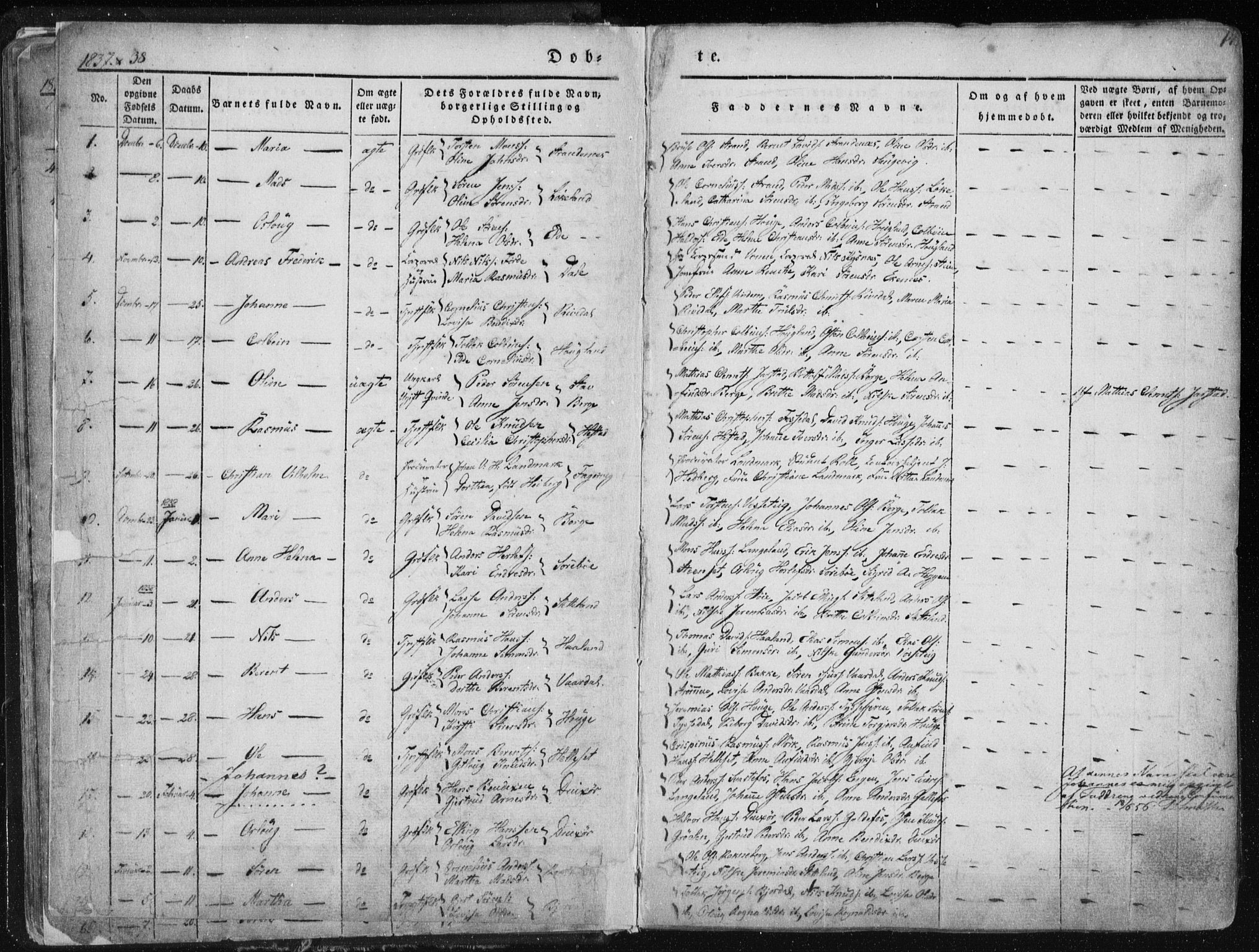 Fjaler sokneprestembete, SAB/A-79801/H/Haa/Haaa/L0006: Parish register (official) no. A 6, 1835-1884, p. 14