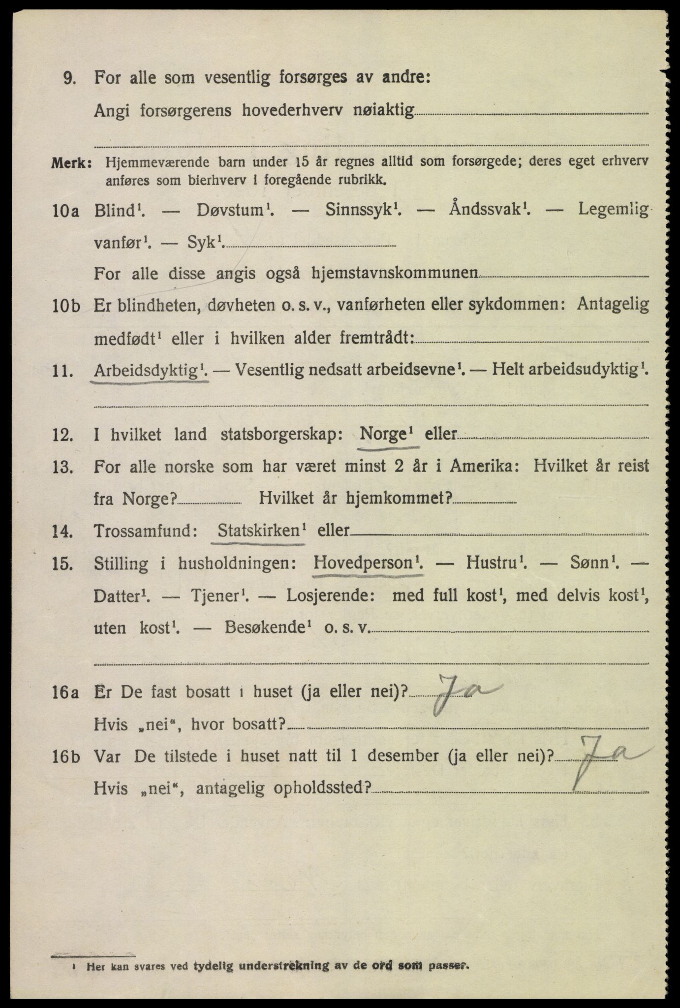 SAK, 1920 census for Vigmostad, 1920, p. 1174