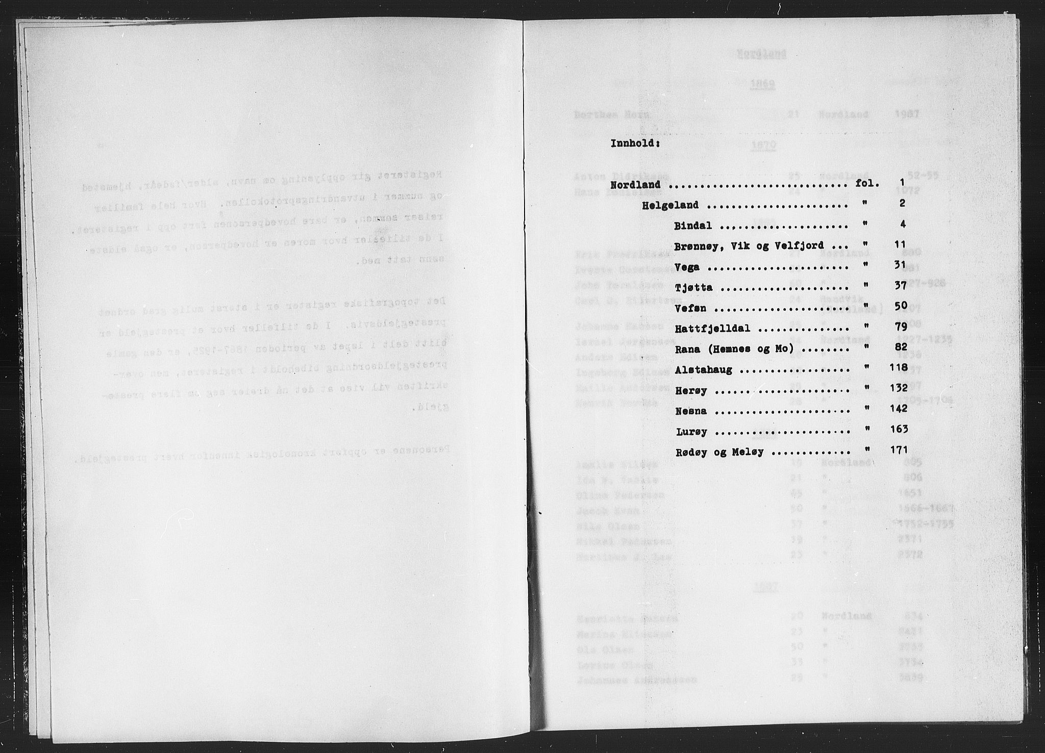 Trondheim politikammer, SAT/A-1887/1/32/L0019/0023: Registre til emigrantprotokollene / Topografisk register: Helgeland, 1867-1925