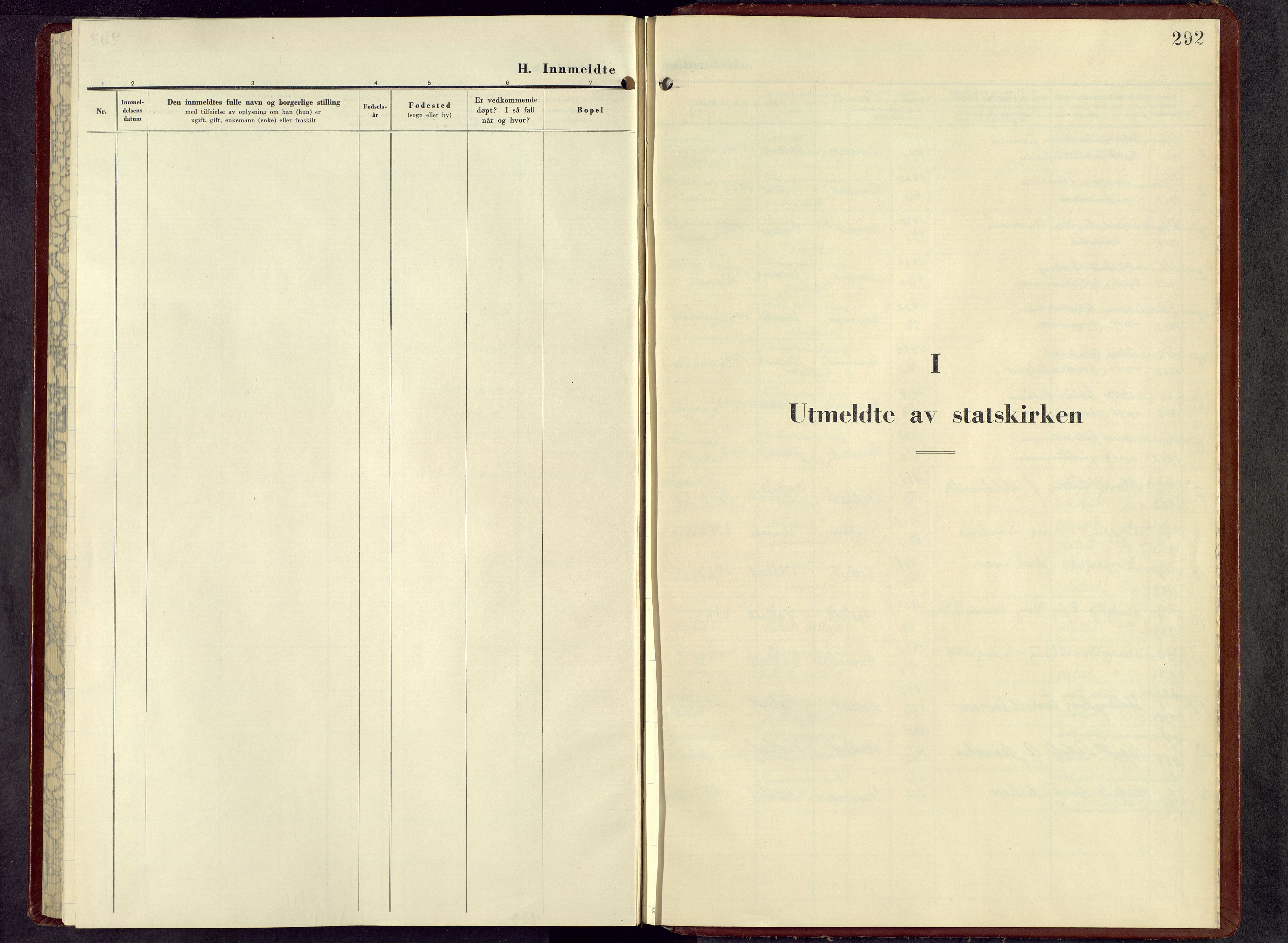 Romedal prestekontor, SAH/PREST-004/L/L0017: Parish register (copy) no. 17, 1950-1961, p. 292