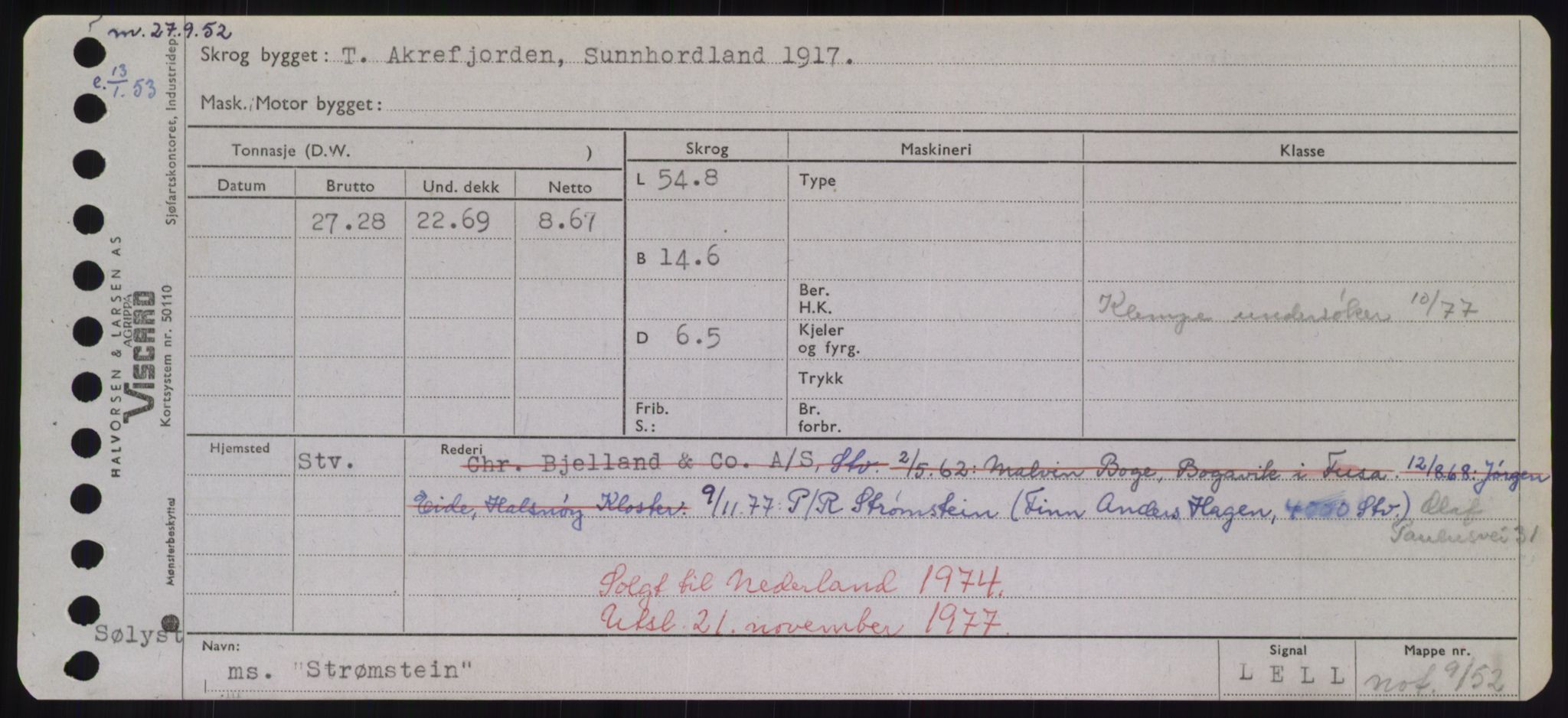 Sjøfartsdirektoratet med forløpere, Skipsmålingen, RA/S-1627/H/Hd/L0036: Fartøy, St, p. 707