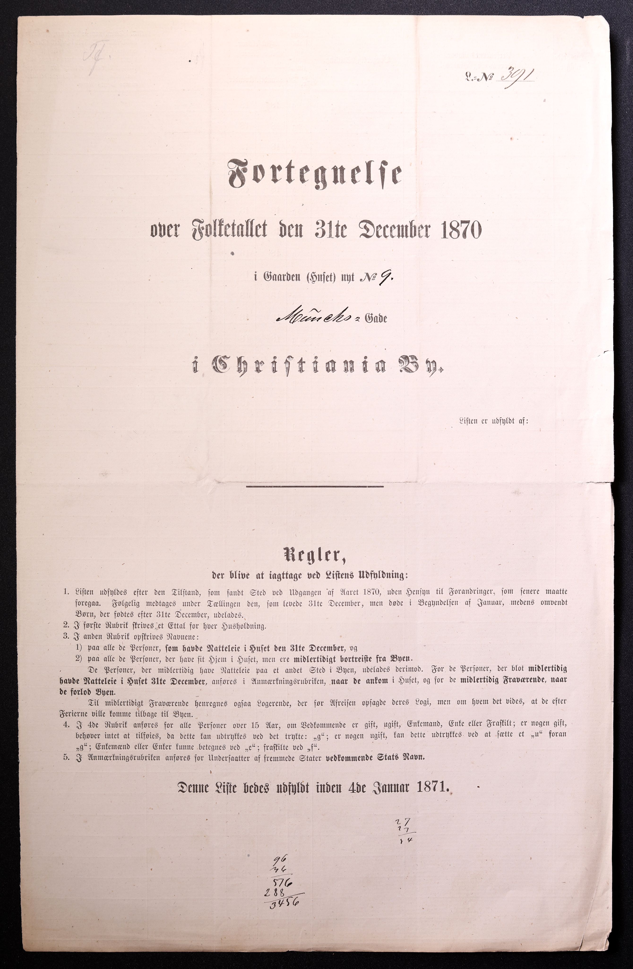 RA, 1870 census for 0301 Kristiania, 1870, p. 2275