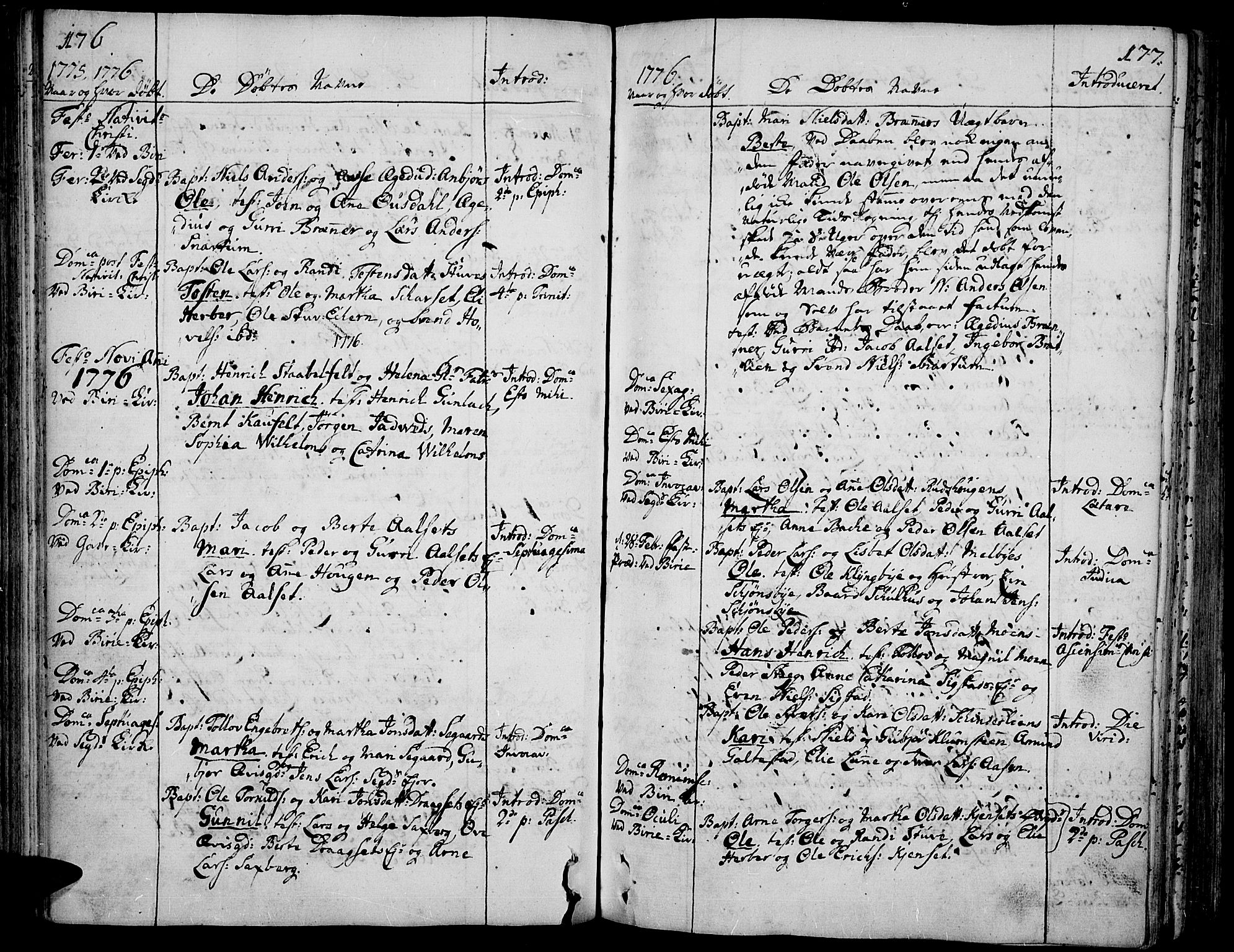 Biri prestekontor, AV/SAH-PREST-096/H/Ha/Haa/L0002: Parish register (official) no. 2, 1754-1789, p. 176-177