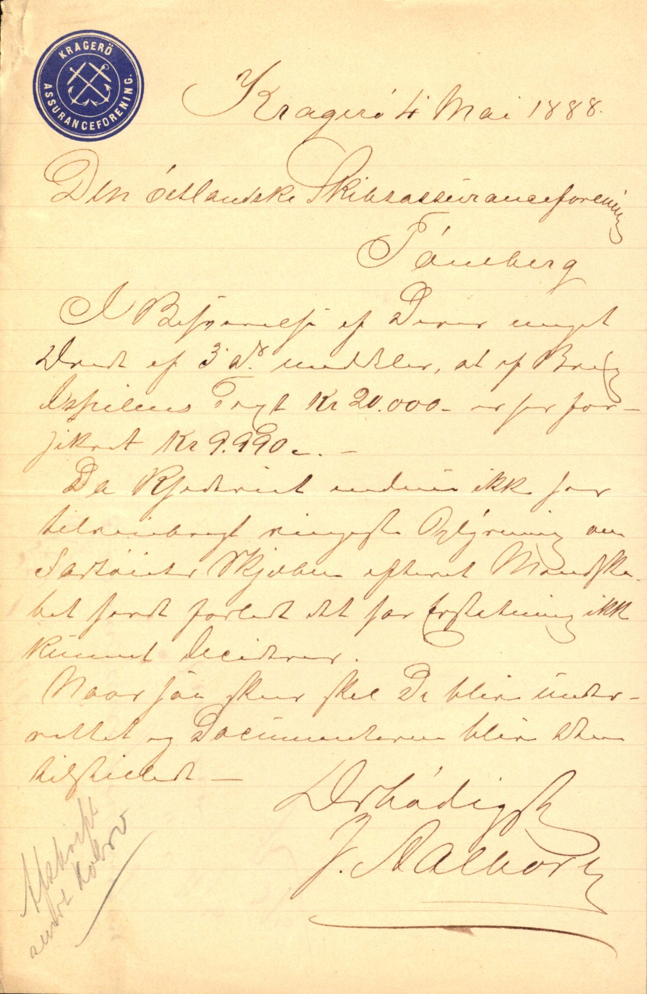 Pa 63 - Østlandske skibsassuranceforening, VEMU/A-1079/G/Ga/L0021/0005: Havaridokumenter / Haabet, Louise, Kvik, Libra, Kongsek, Ispilen, 1888, p. 59