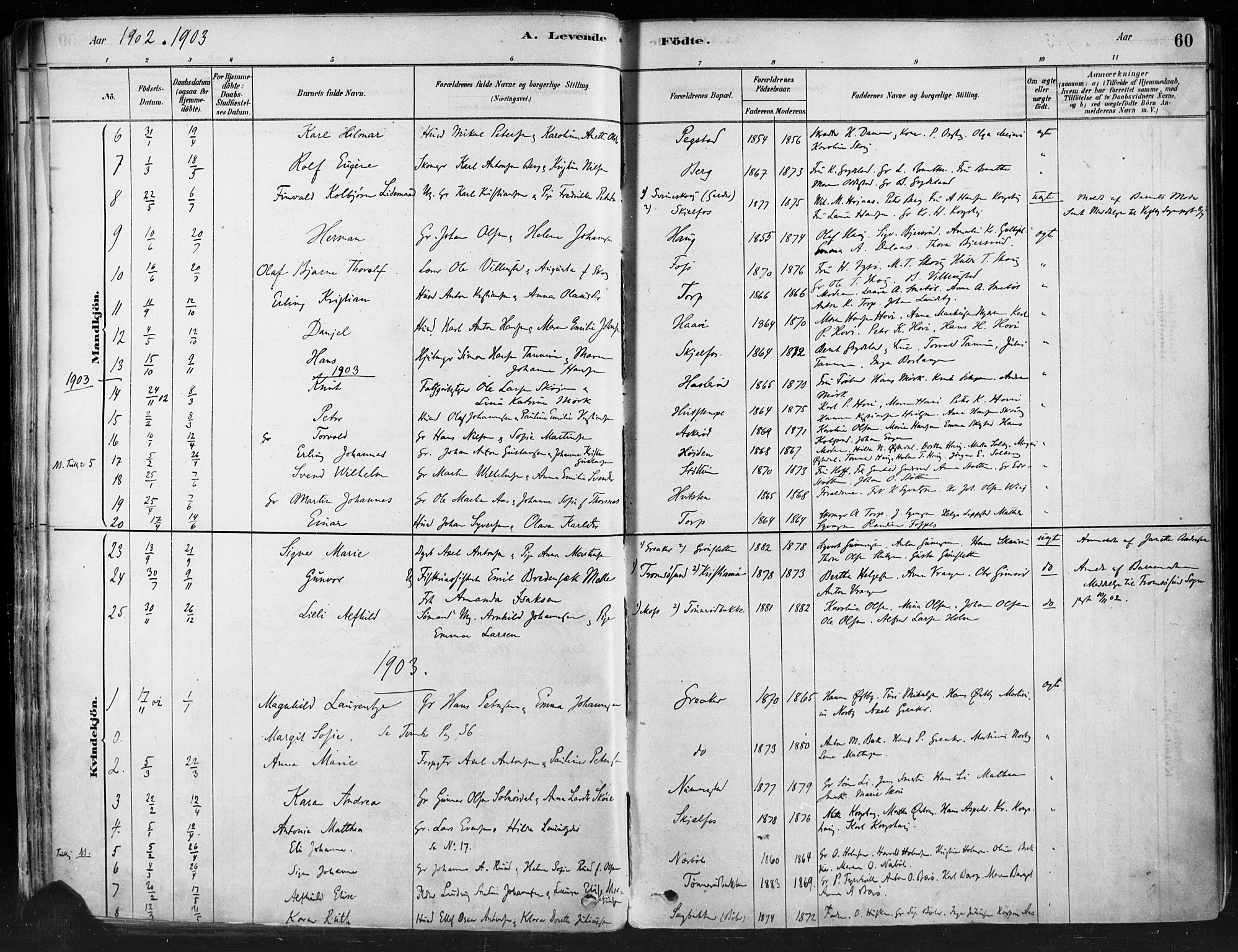 Hobøl prestekontor Kirkebøker, AV/SAO-A-2002/F/Fa/L0005: Parish register (official) no. I 5, 1878-1904, p. 60