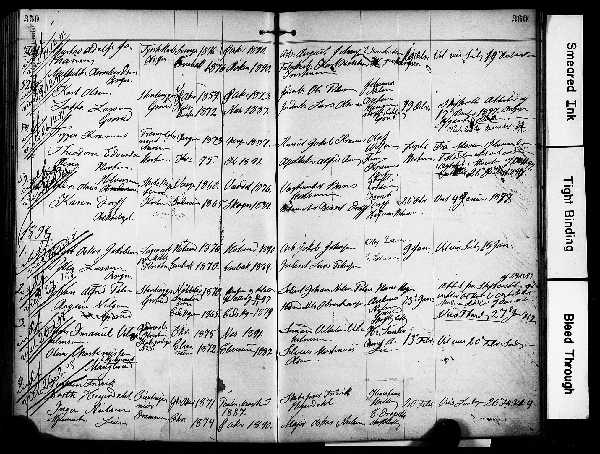 Østre Aker prestekontor Kirkebøker, SAO/A-10840/H/Ha/L0004: Banns register no. I 4, 1878-1901, p. 359-360