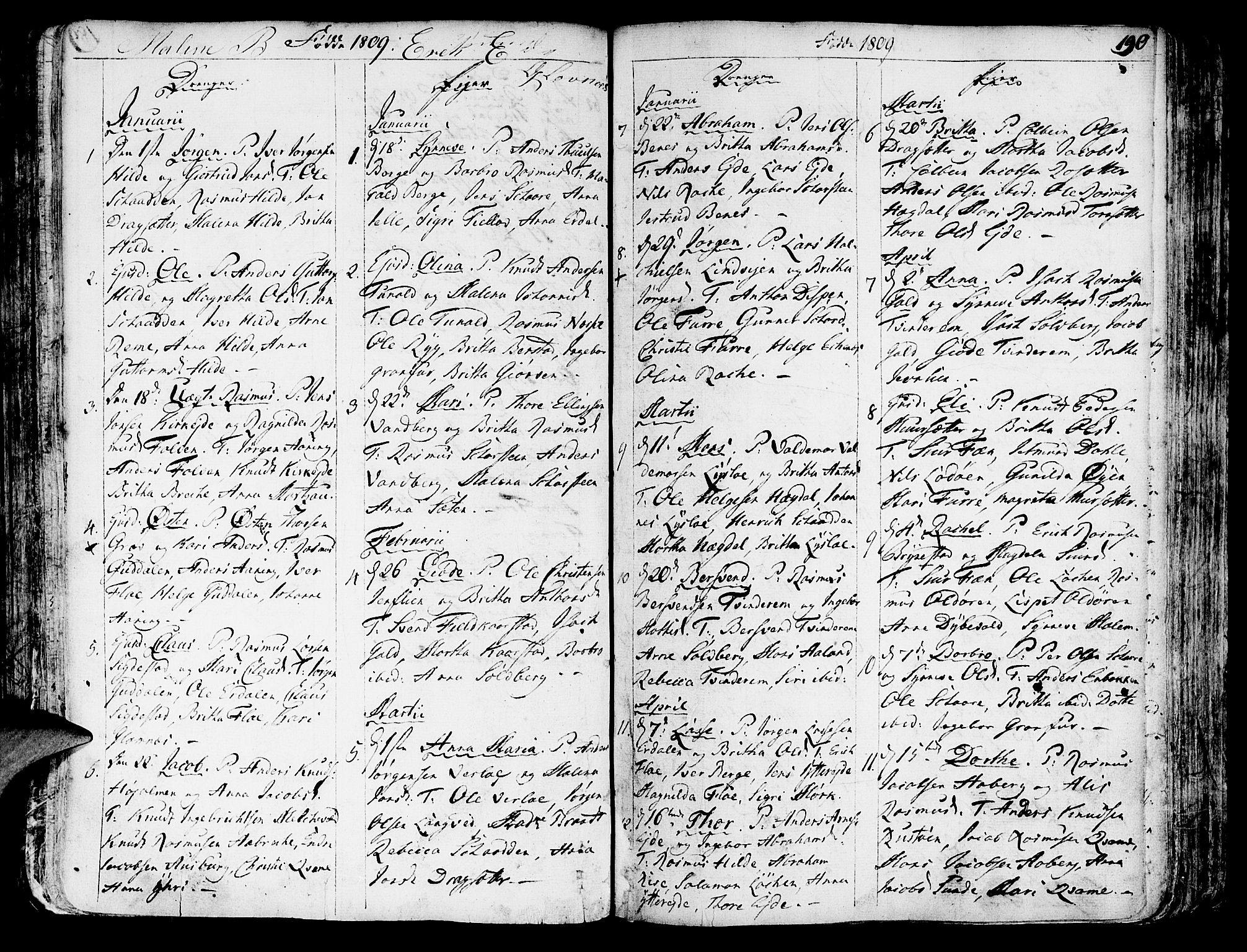 Innvik sokneprestembete, SAB/A-80501: Parish register (official) no. A 1, 1750-1816, p. 190