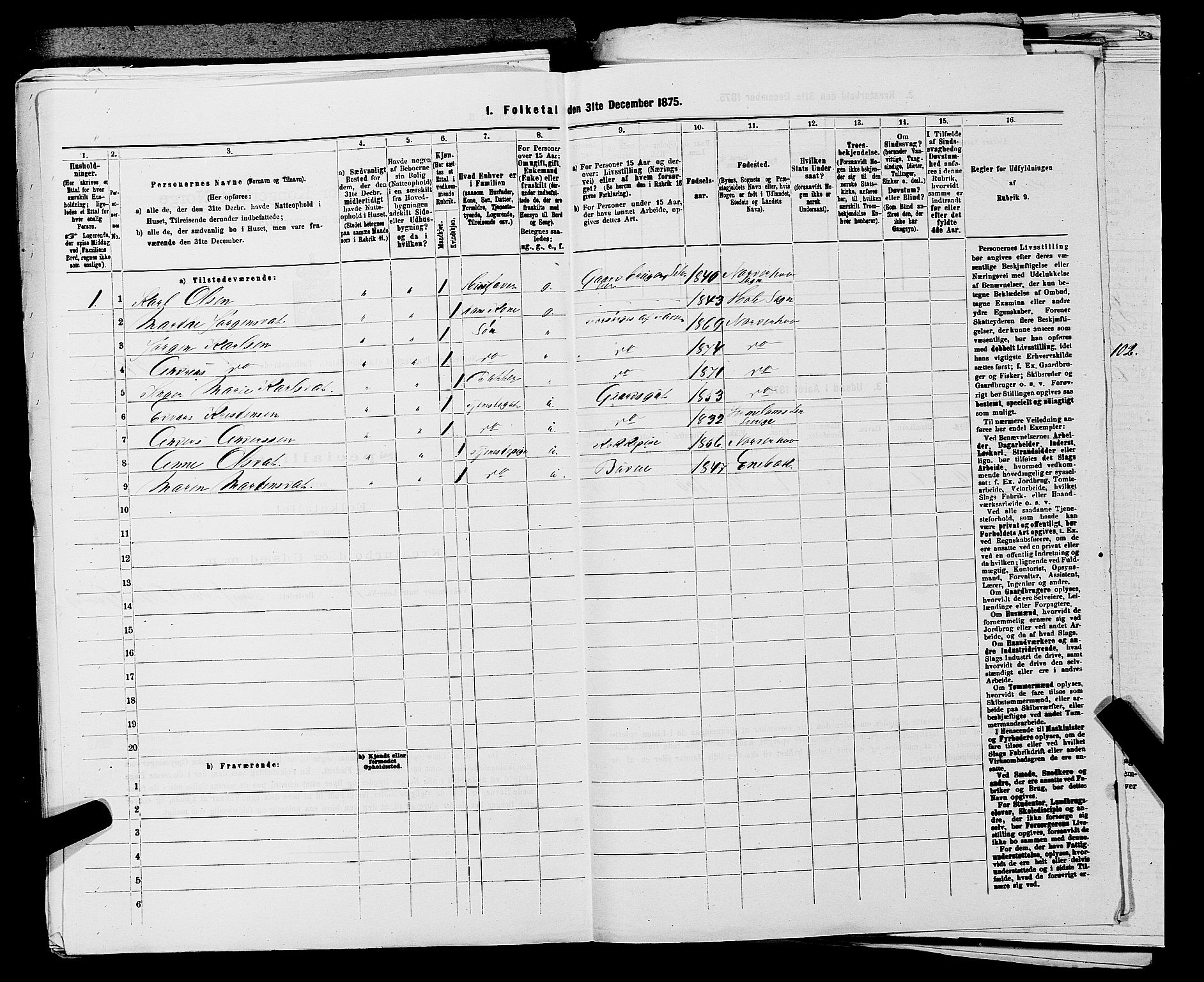 SAKO, 1875 census for 0613L Norderhov/Norderhov, Haug og Lunder, 1875, p. 748