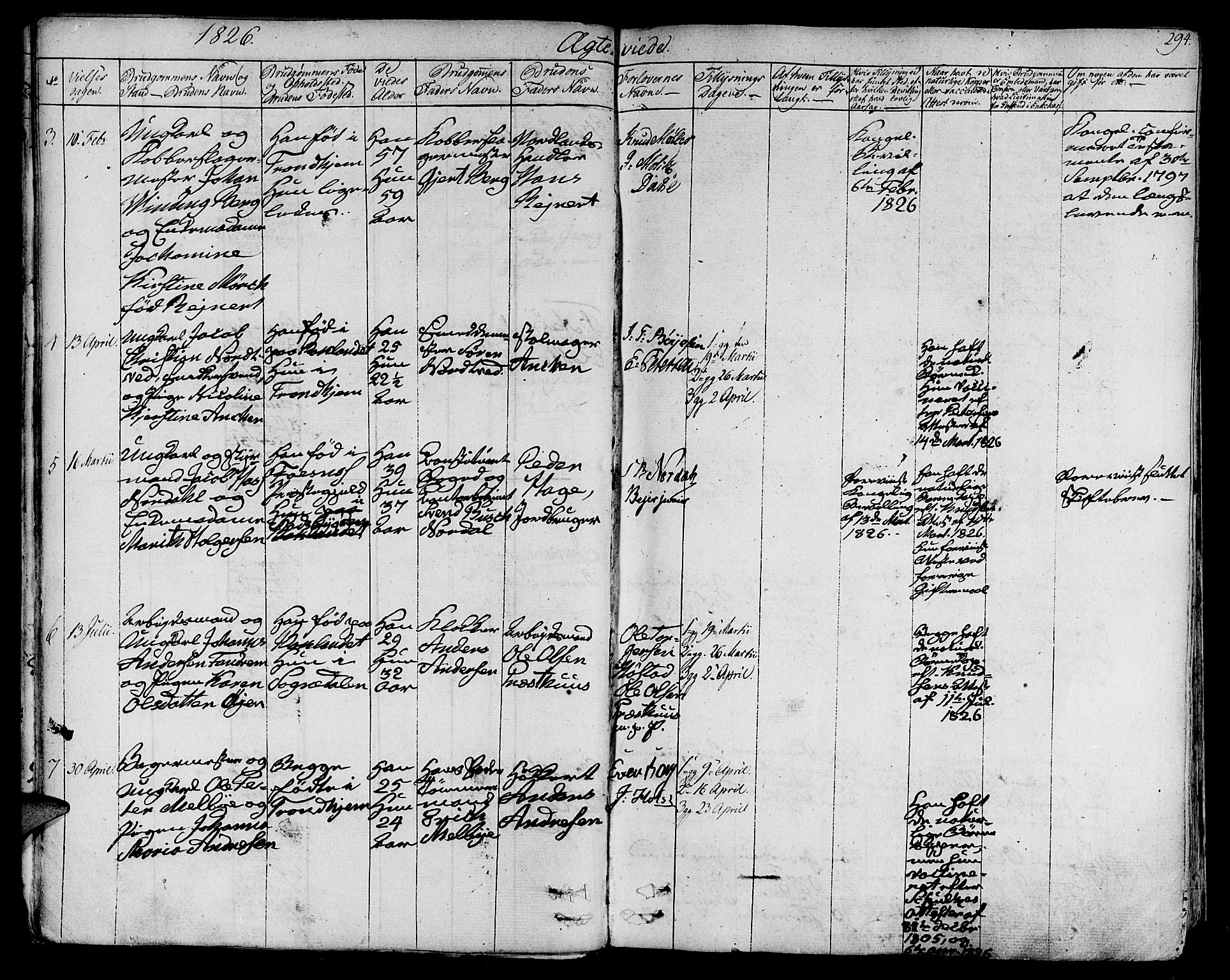 Ministerialprotokoller, klokkerbøker og fødselsregistre - Sør-Trøndelag, SAT/A-1456/602/L0109: Parish register (official) no. 602A07, 1821-1840, p. 294