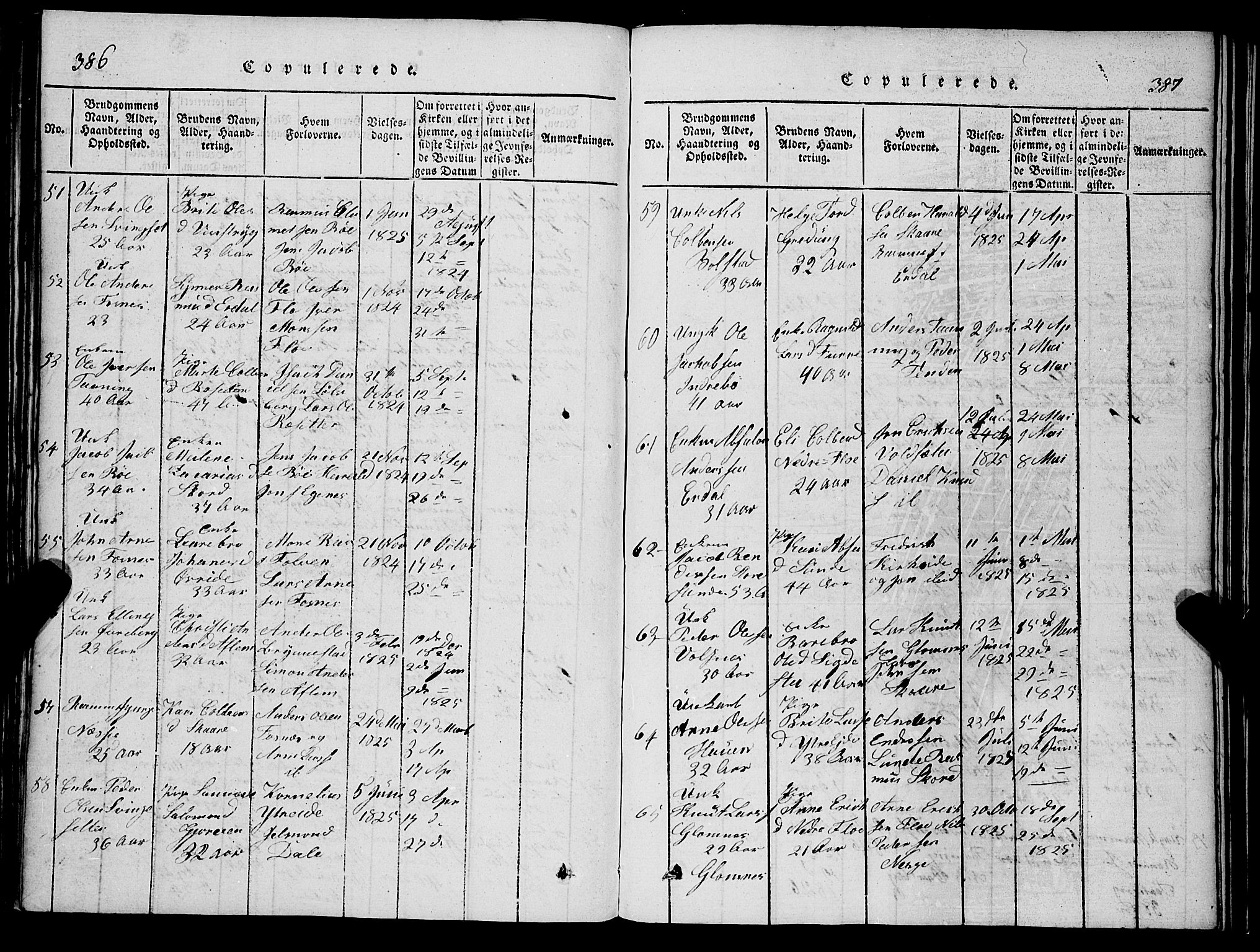 Stryn Sokneprestembete, SAB/A-82501: Parish register (copy) no. C 1, 1801-1845, p. 386-387