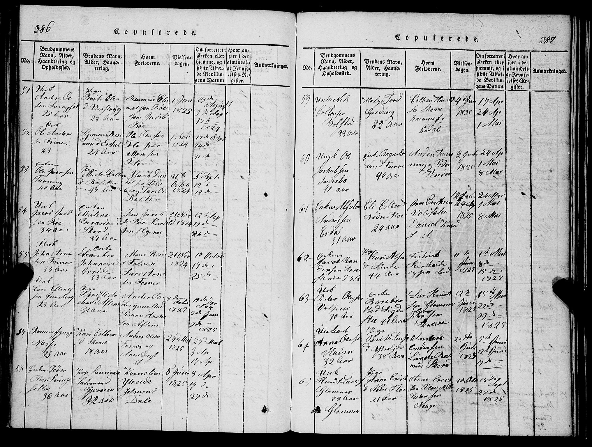 Stryn Sokneprestembete, AV/SAB-A-82501: Parish register (copy) no. C 1, 1801-1845, p. 386-387