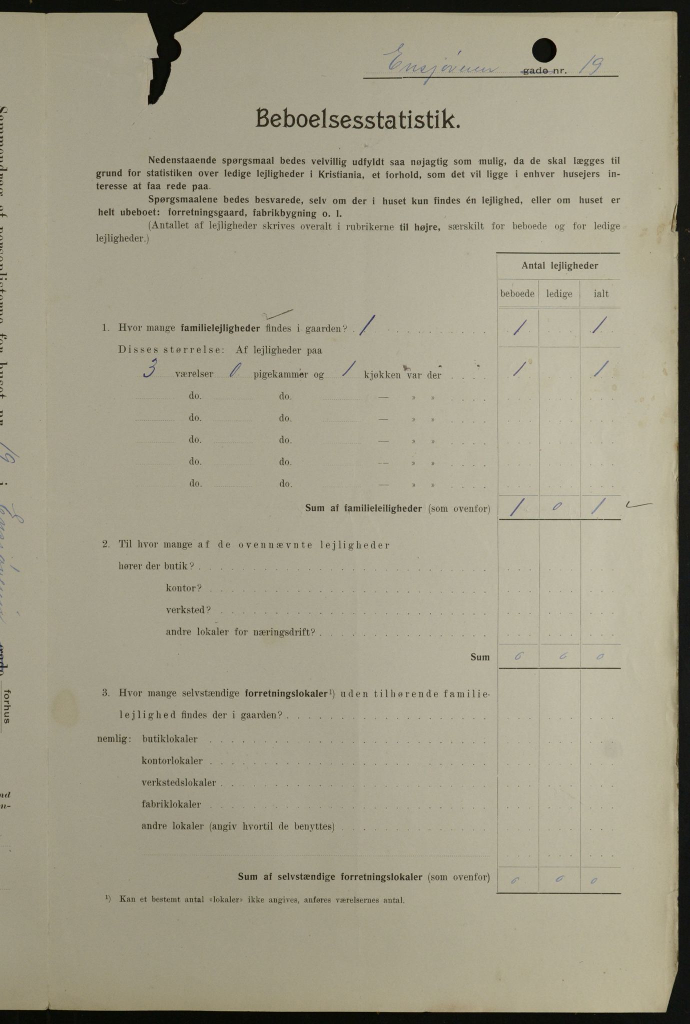 OBA, Municipal Census 1908 for Kristiania, 1908, p. 20011