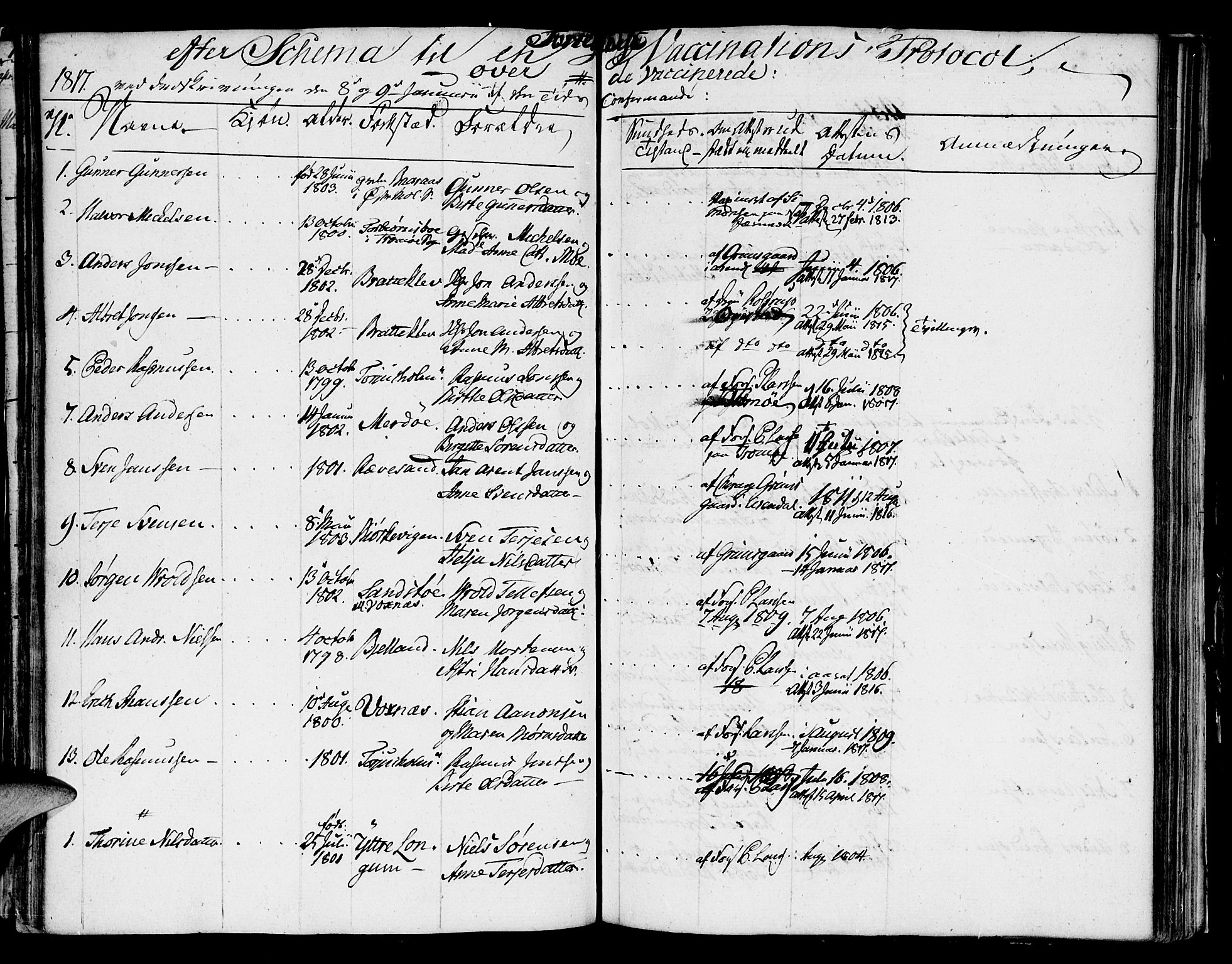 Austre Moland sokneprestkontor, SAK/1111-0001/F/Fa/Faa/L0003: Parish register (official) no. A 3, 1808-1815, p. 51